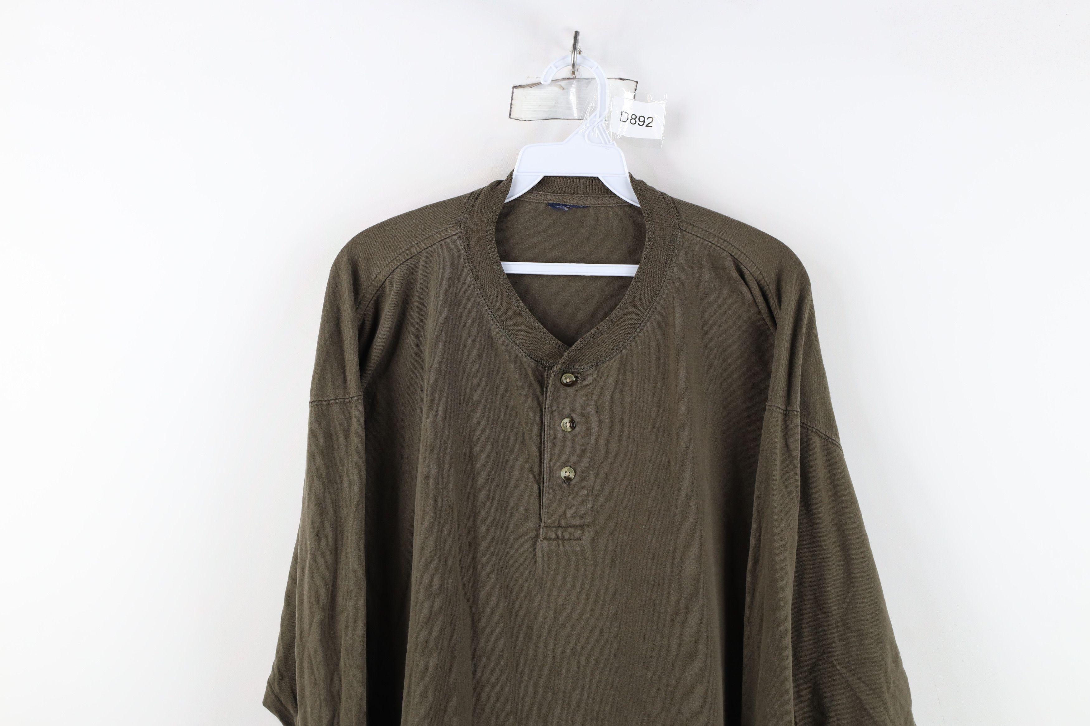 Vintage Vintage 90s Streetwear Long Sleeve Henley T-Shirt Green Size US XXL / EU 58 / 5 - 2 Thumbnail