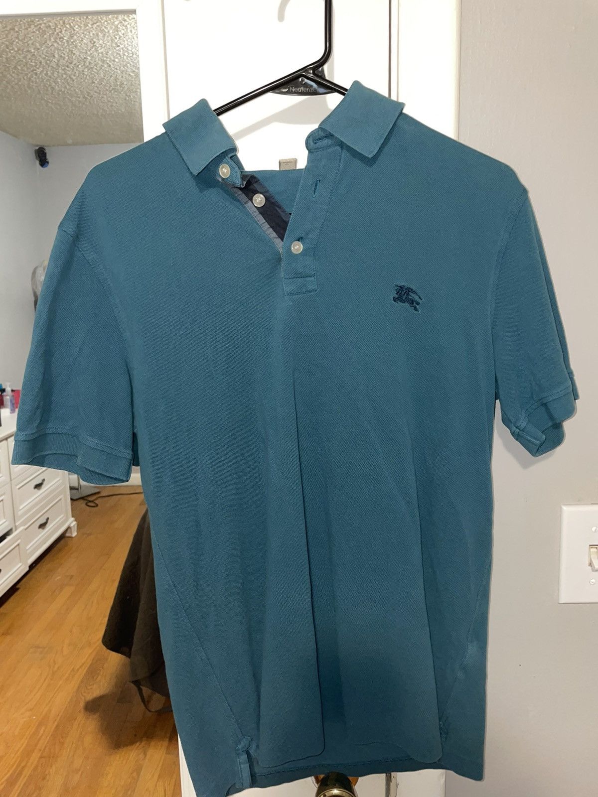 image of Blue Burberry Polo, Men's (Size Small)