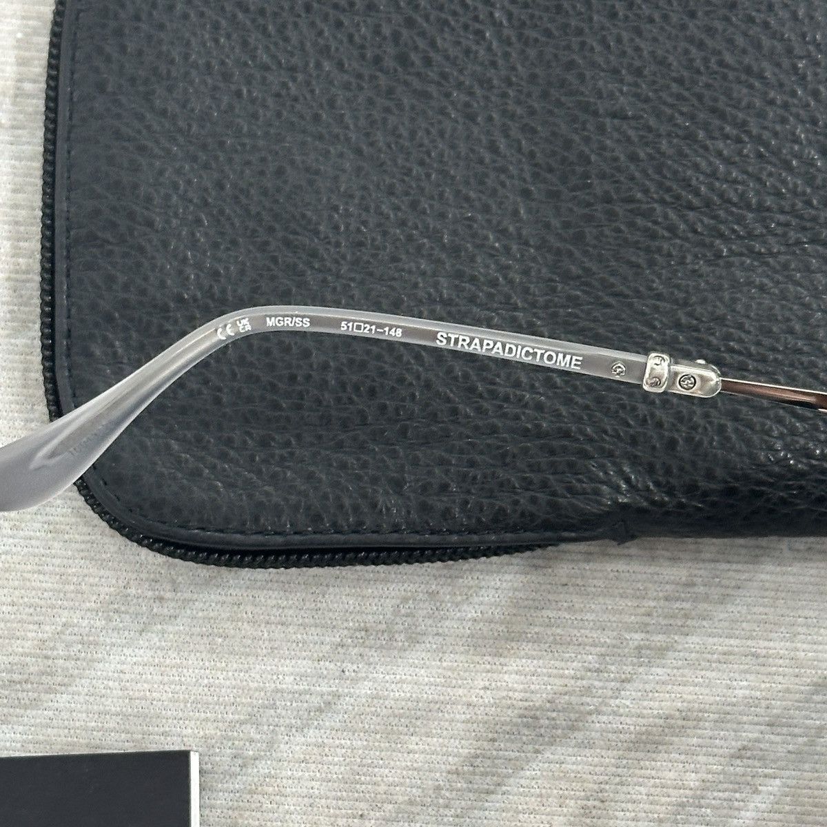 Chrome Hearts CHROME HEARTS STRAPADICTOME MATTE GRAPHITE/SS EYEGLASSES Size ONE SIZE - 9 Thumbnail