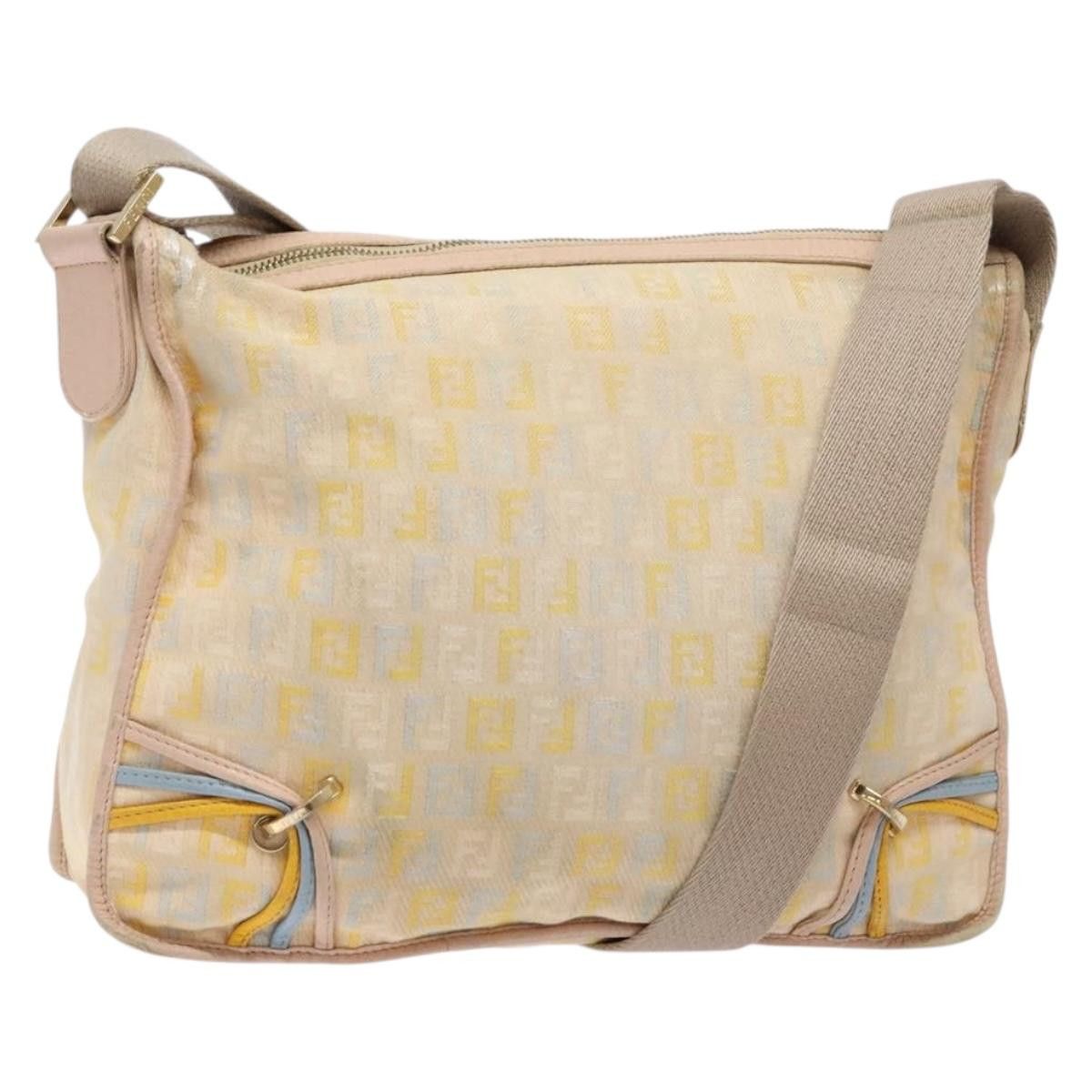 Fendi FENDI Zucchino Canvas Shoulder Bag Beige Gold Size ONE SIZE - 1 Thumbnail
