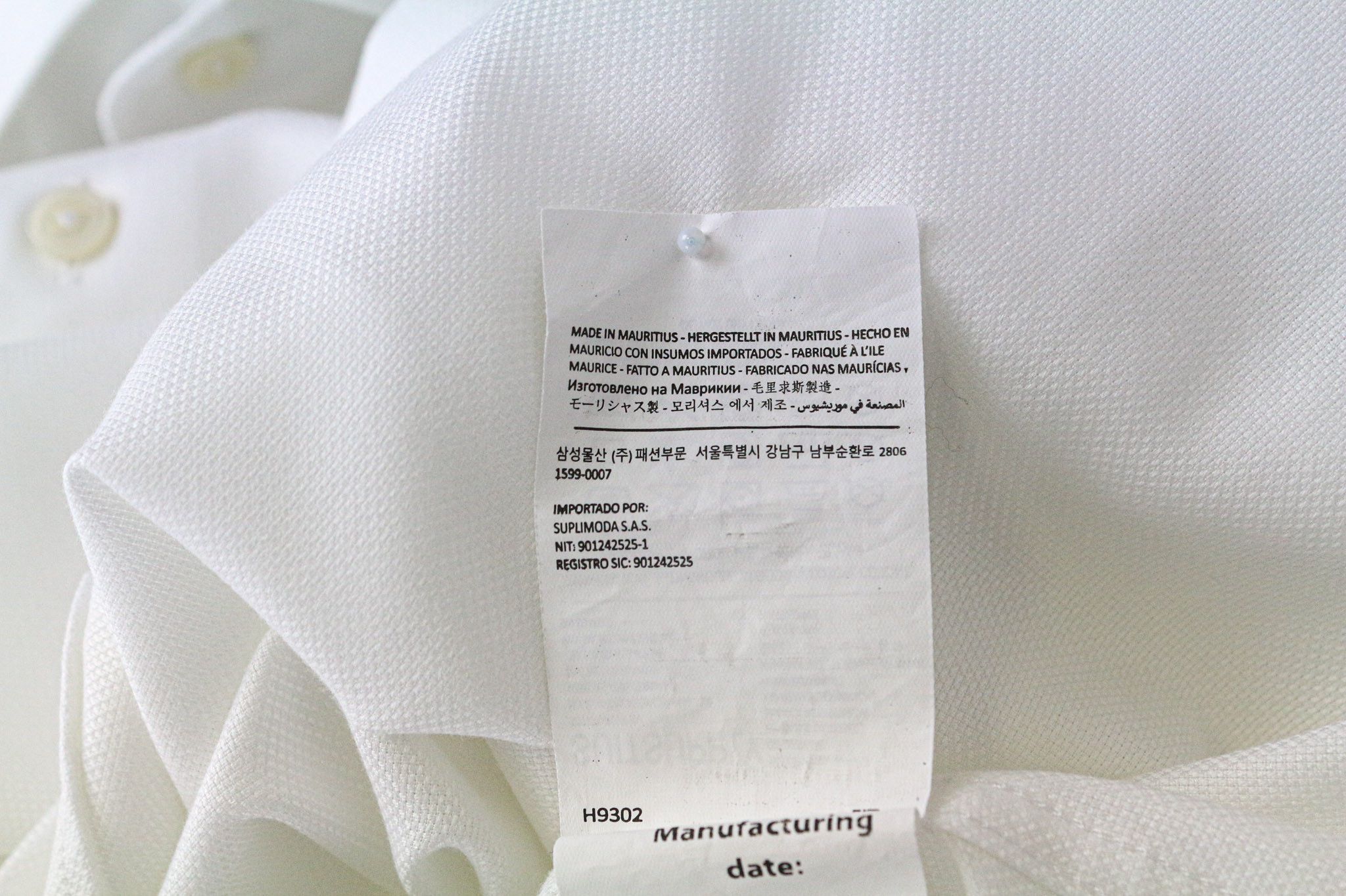 Suitsupply TRAVELLER 40/15 3/4 Slim White Cotton Shirt 79529 Size 40R - 7 Thumbnail