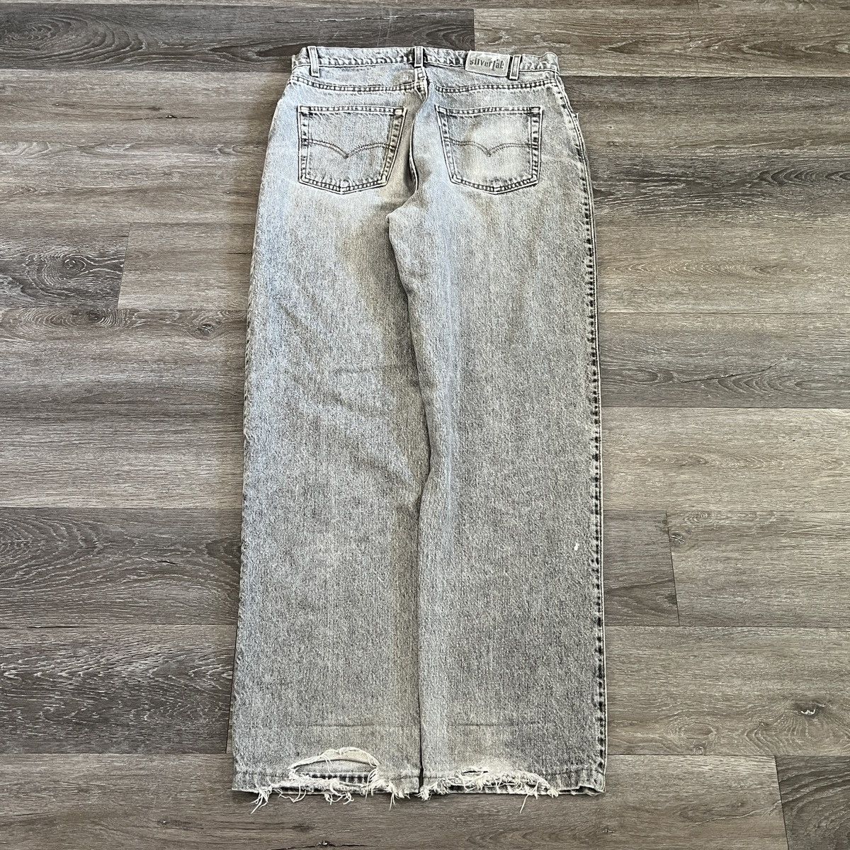 image of Levis x Straight Faded Vintage 90's Levi’S Silvertab Faded Stonewash Grey Baggy Jean, Men's (Size 3