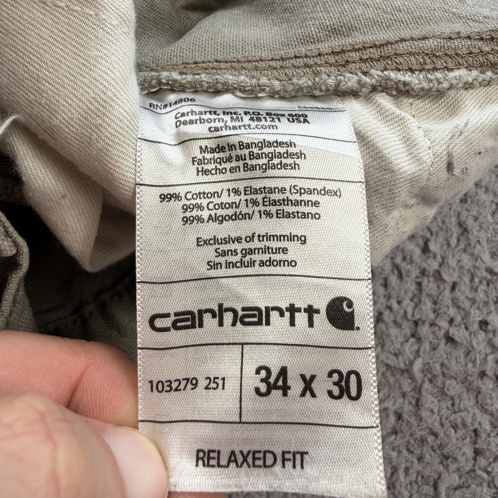 Carhartt Carhartt Relaxed Fit Carpenter Work Pants Men 34x30 Khaki Size US 34 / EU 50 - 6 Thumbnail