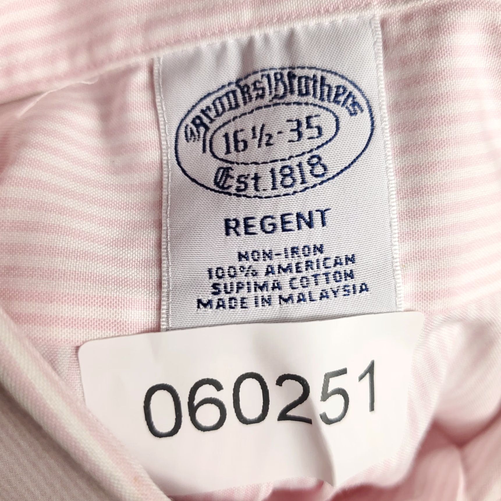 Brooks Brothers Brooks Brothers Dress Shirt Mens 16.5 Pink Striped Long Sleeve Button Up Regular Fit Size 42R - 8 Thumbnail