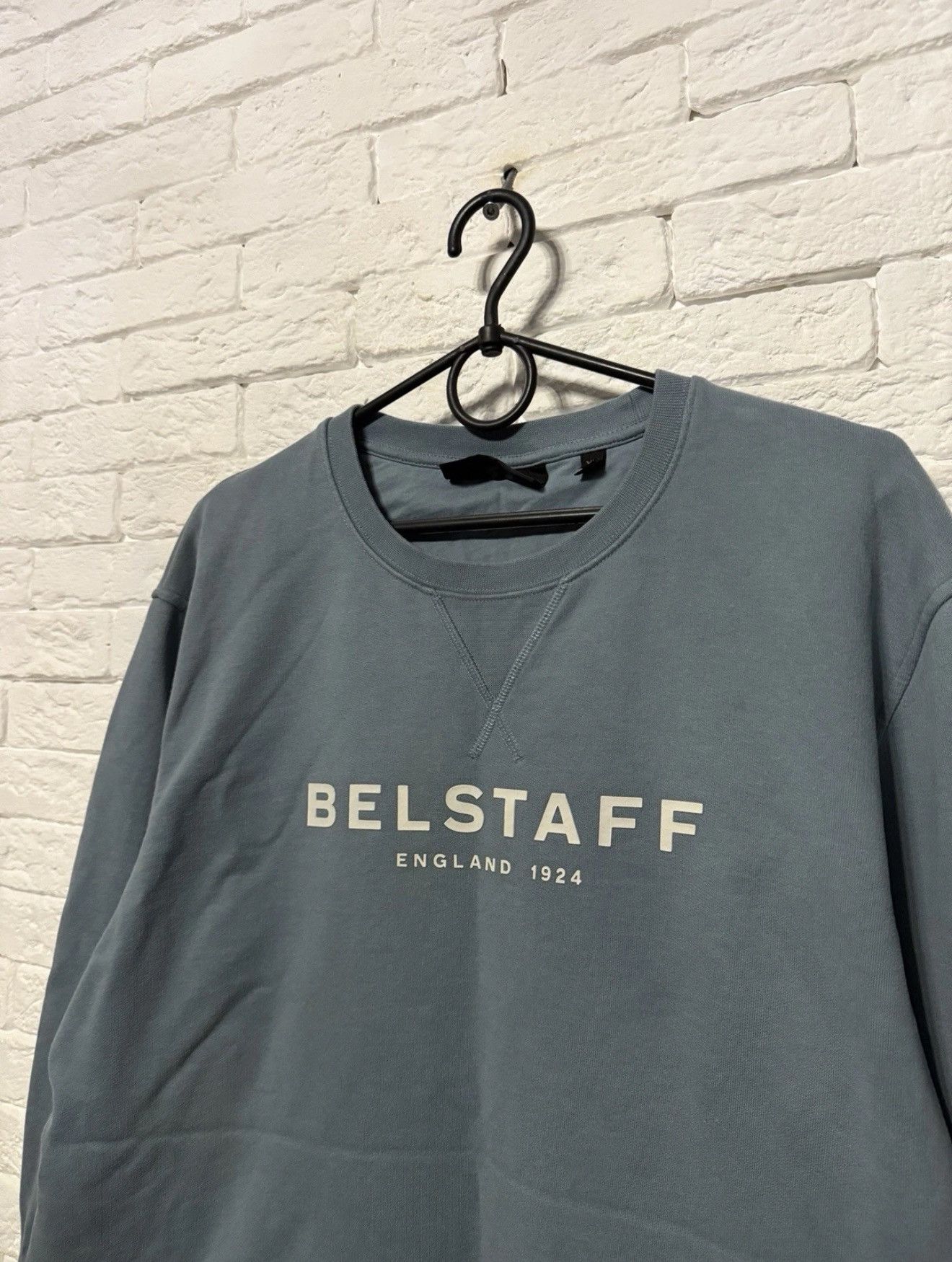 Belstaff Belstaff Sweatshirt Huge Logo Blue Sz XL Size US XL / EU 56 / 4 - 2 Thumbnail