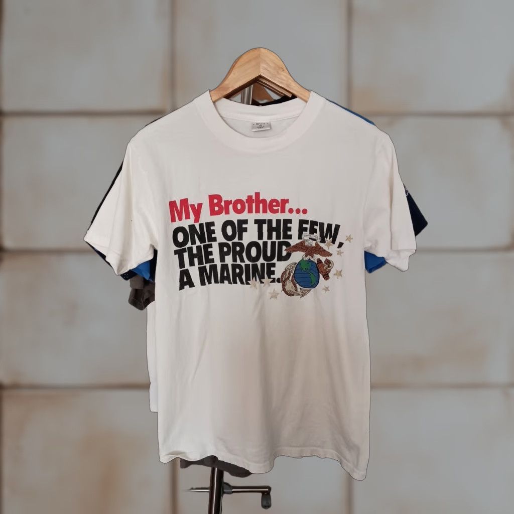 Soffe VINTAGE US MARINES Military T-shirt MJ Soffe Brother In Arms M White Mens 90s Size US M / EU 48-50 / 2 - 1 Thumbnail