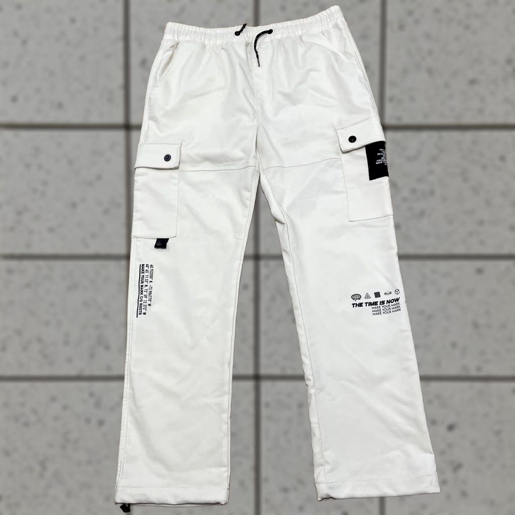 Vintage RGSTR Jogger Streetwear Pants Adult XL Lounge Sweat Pants Cream Old Money Grunge Slim Pocket Drawstring Size US 29 - 1 Thumbnail