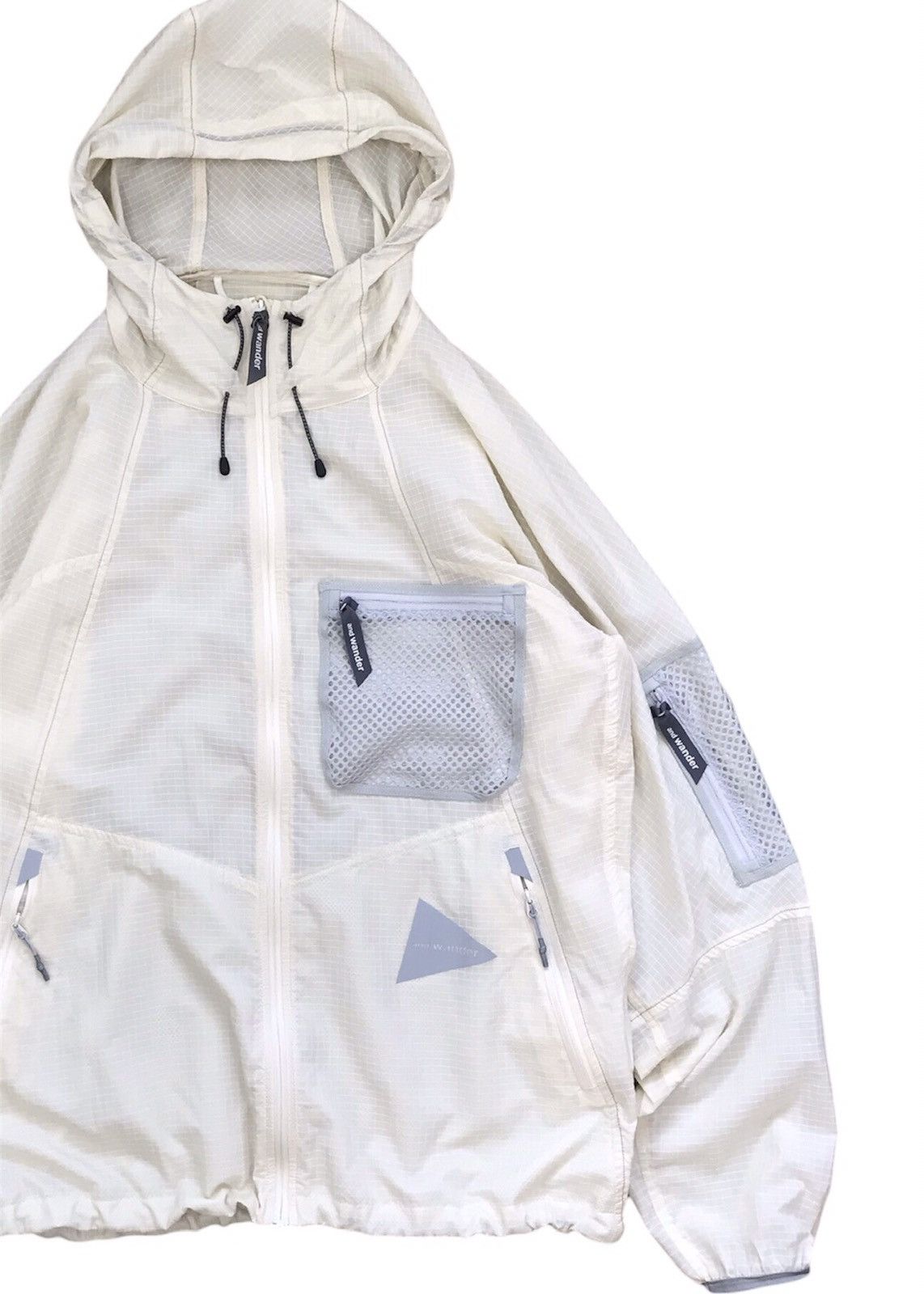 image of And Wander Breath Rip Light Jacket in Off White, Men's (Size XL)