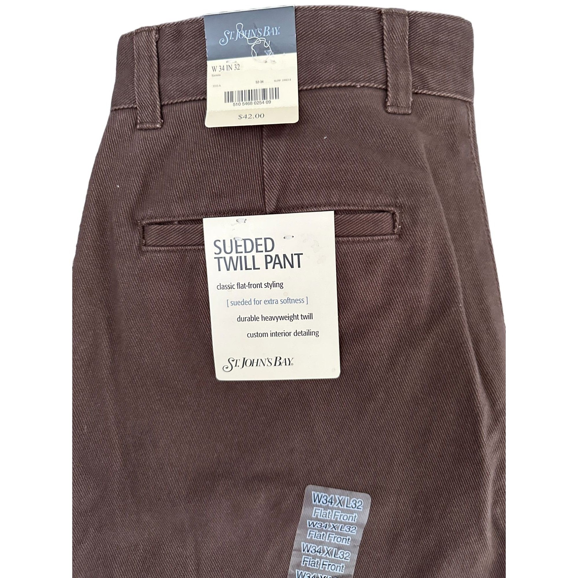 St. Johns Bay NEW St. John's Bay Mens Pants Size 34 x 32 Flat Front ...
