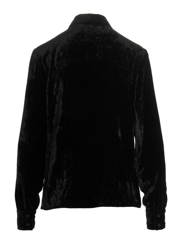 Tom Ford o1y0226 Velvet Shirt in Black Size S / US 4 / IT 40 - 2 Thumbnail