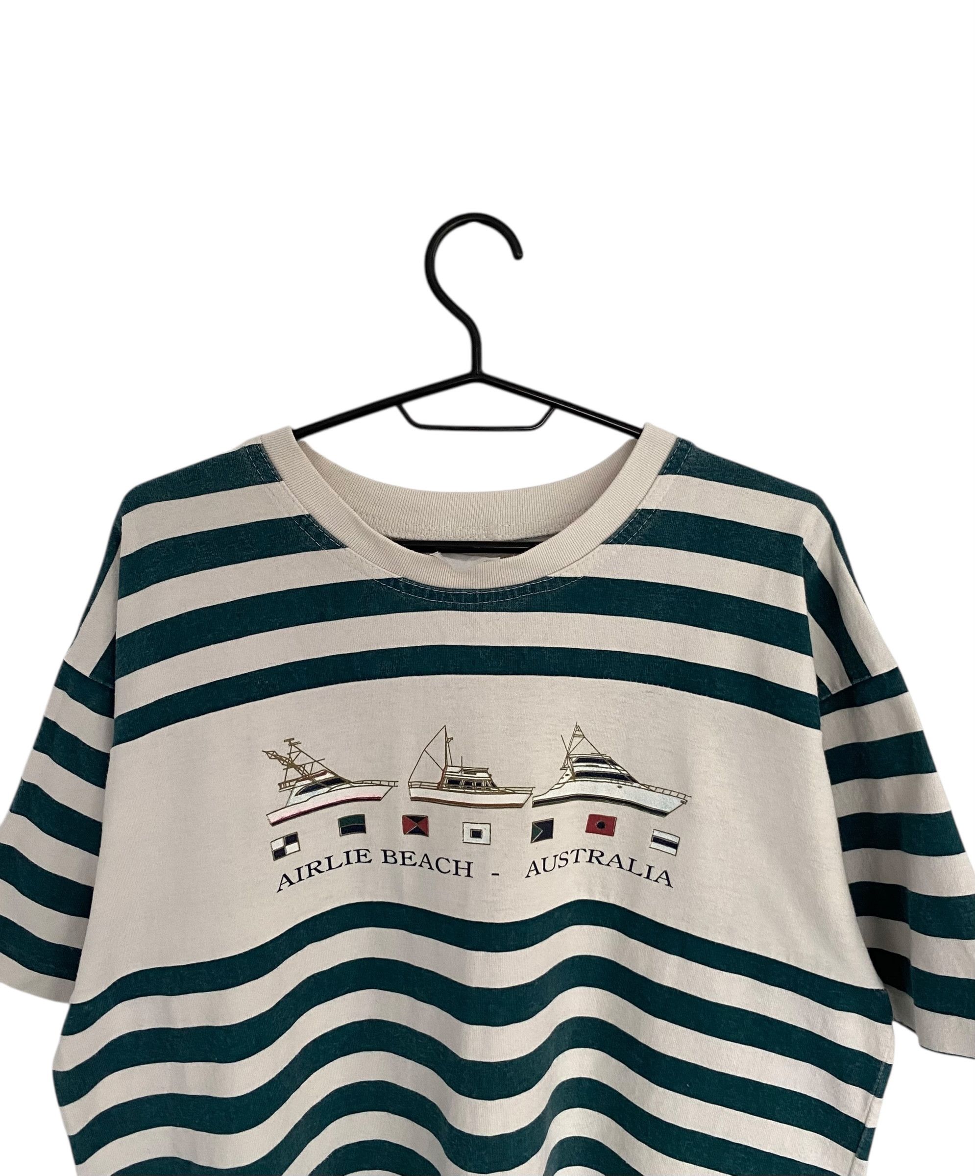 Vintage Australia Airlie beach striped single stitch tee Size US L / EU 52-54 / 3 - 4 Thumbnail