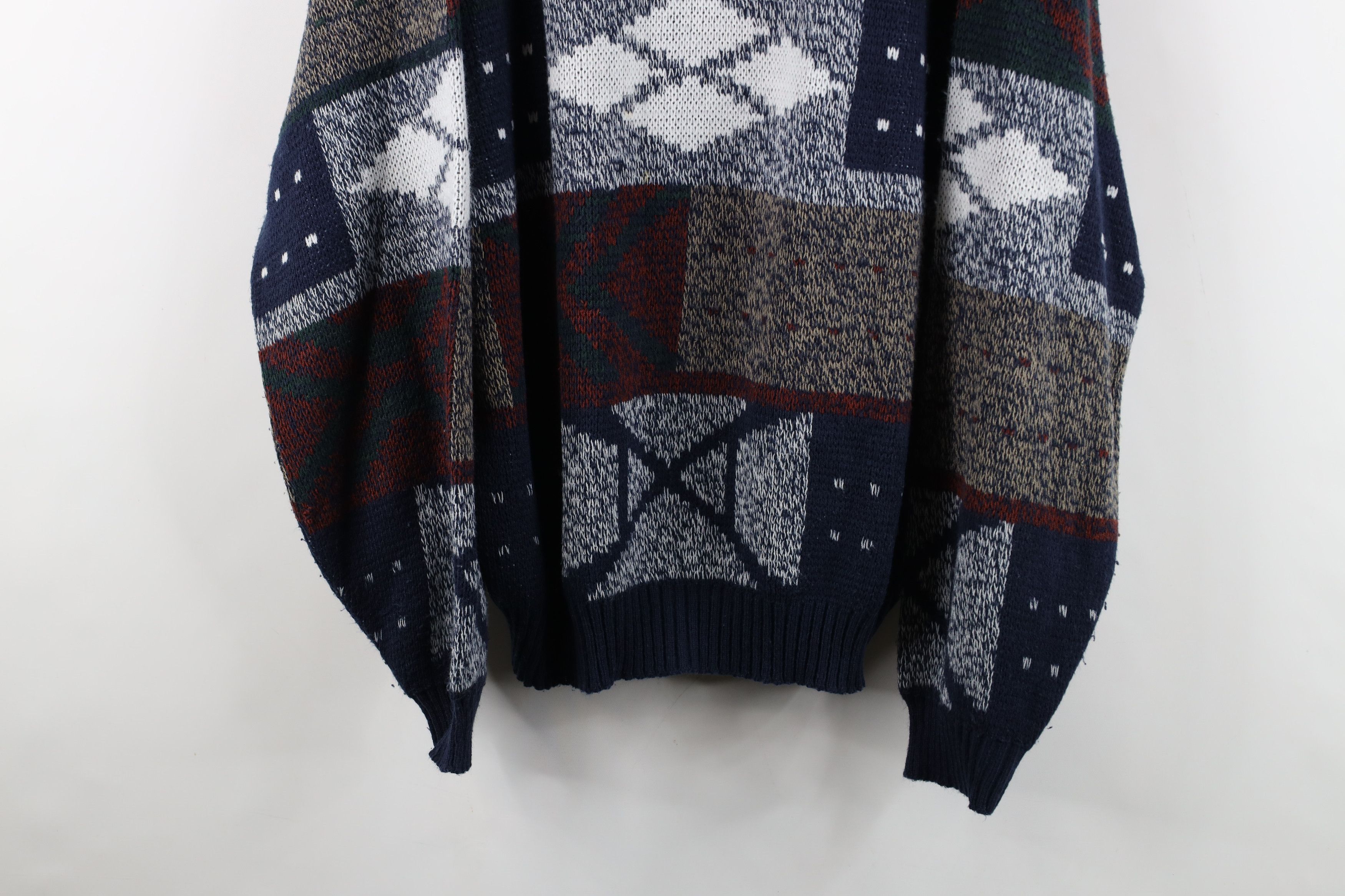 Vintage Vintage 90s Coogi Style Geometric Knit Crewneck Sweater Size US L / EU 52-54 / 3 - 3 Thumbnail