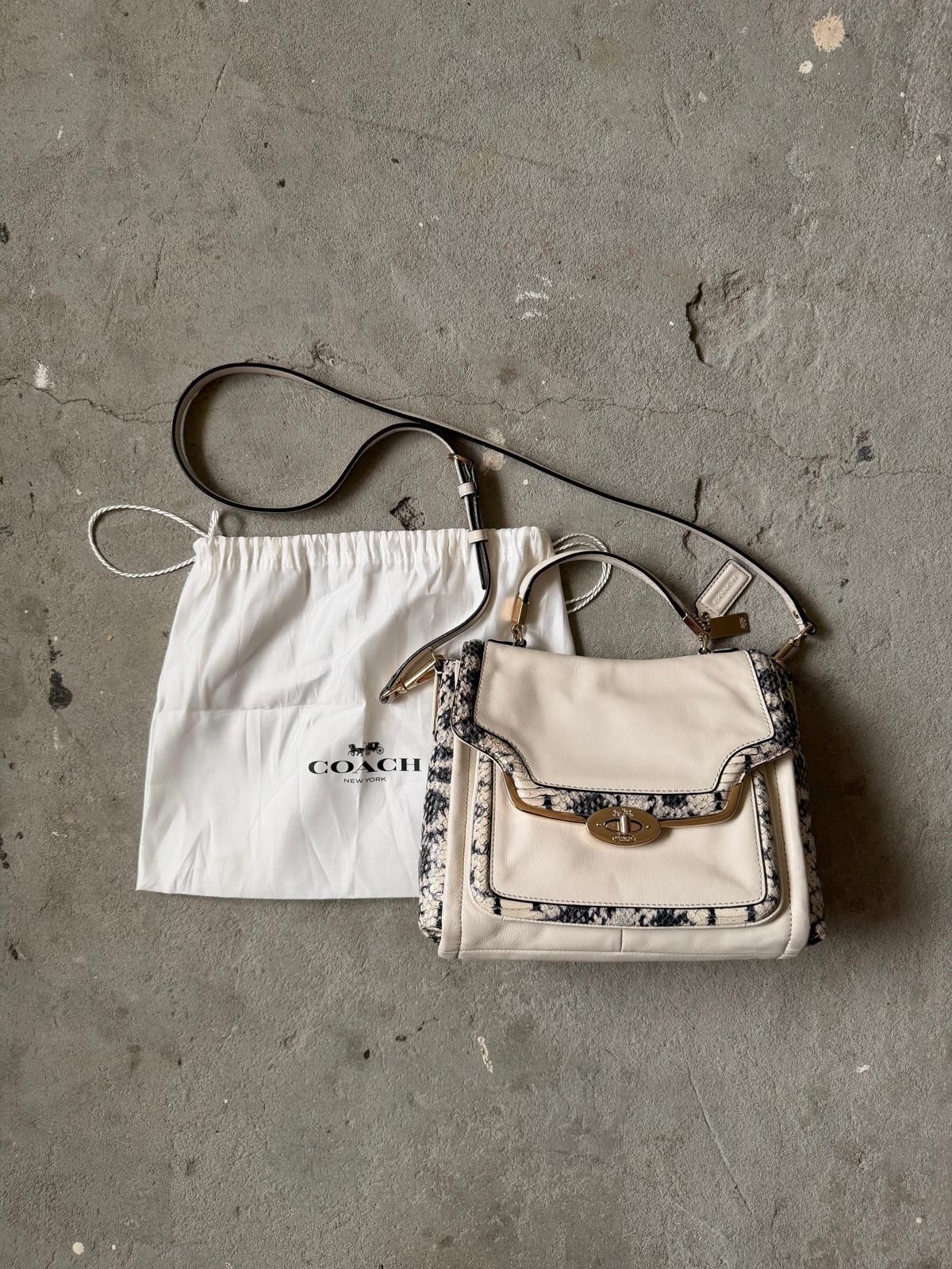 Coach Coach 2Way Madison Python Embossed Top Handle Bag White Size ONE SIZE - 1 Thumbnail