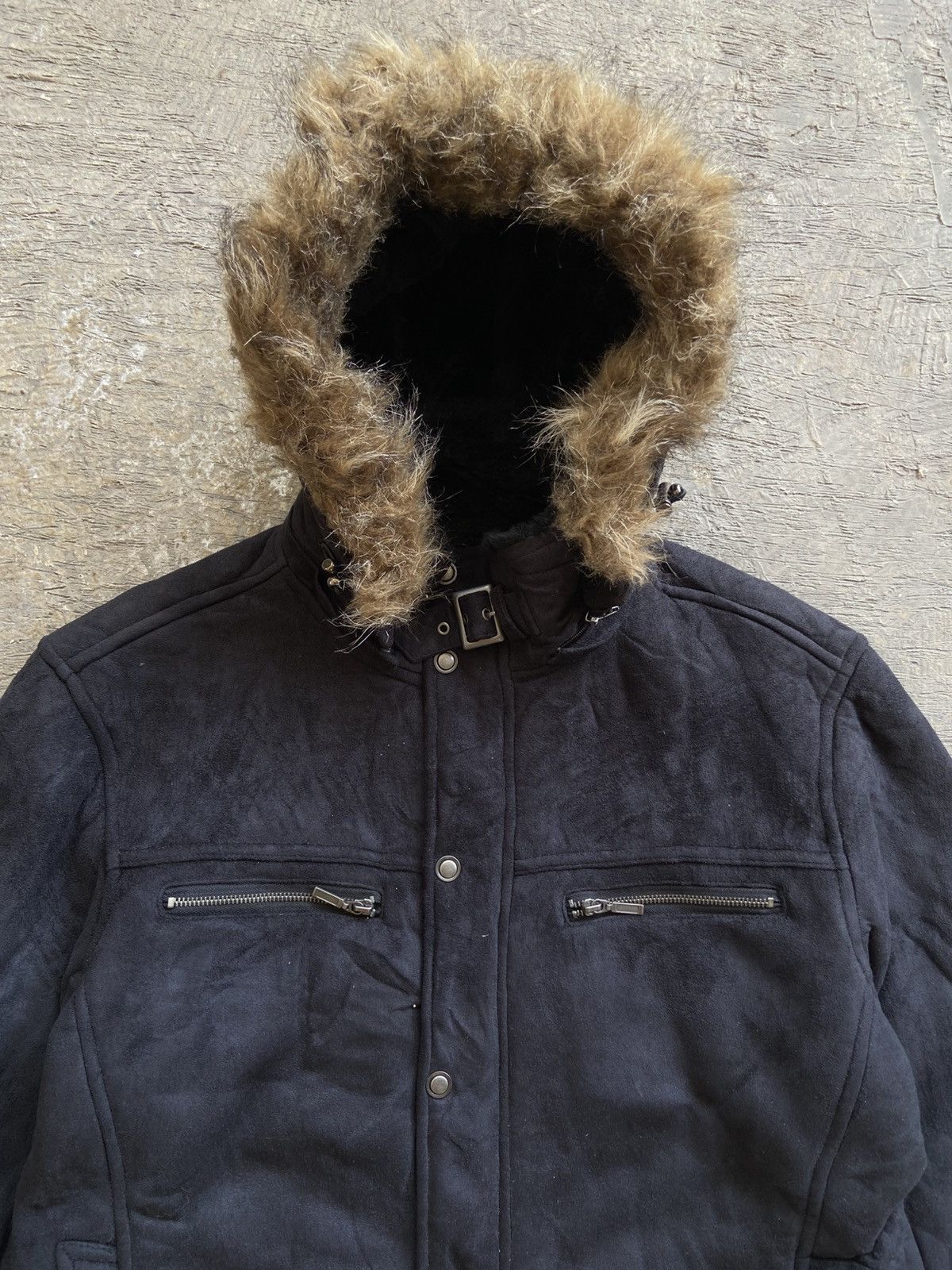 14th Addiction 2000s Nota Bene - Apocalypse Style Suede Fur Hoodie Jacket Size US L / EU 52-54 / 3 - 3 Thumbnail