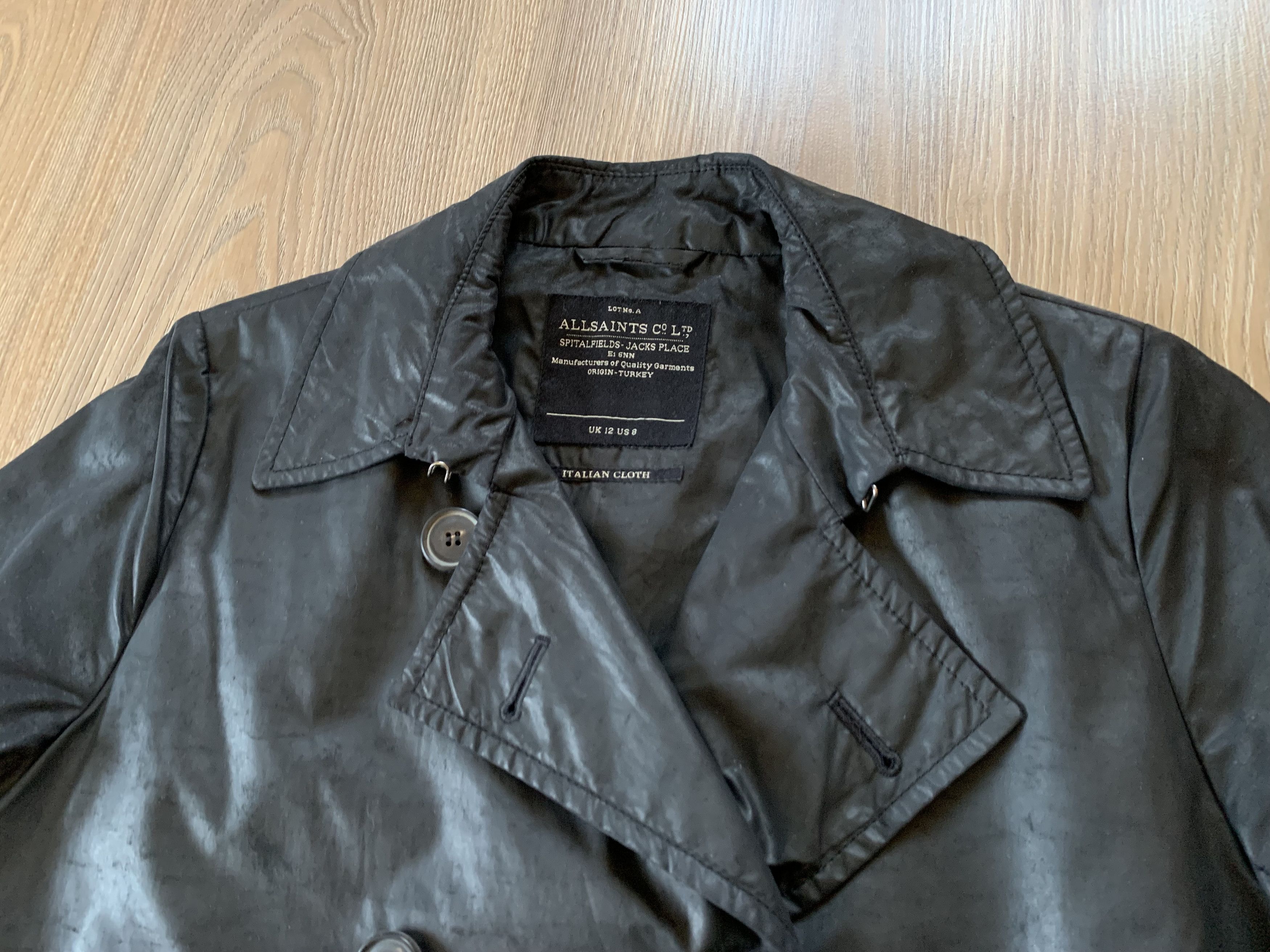 Allsaints Allsaints Spitalfields Waxed Trench Coat Size L / US 10 / IT 46 - 4 Thumbnail