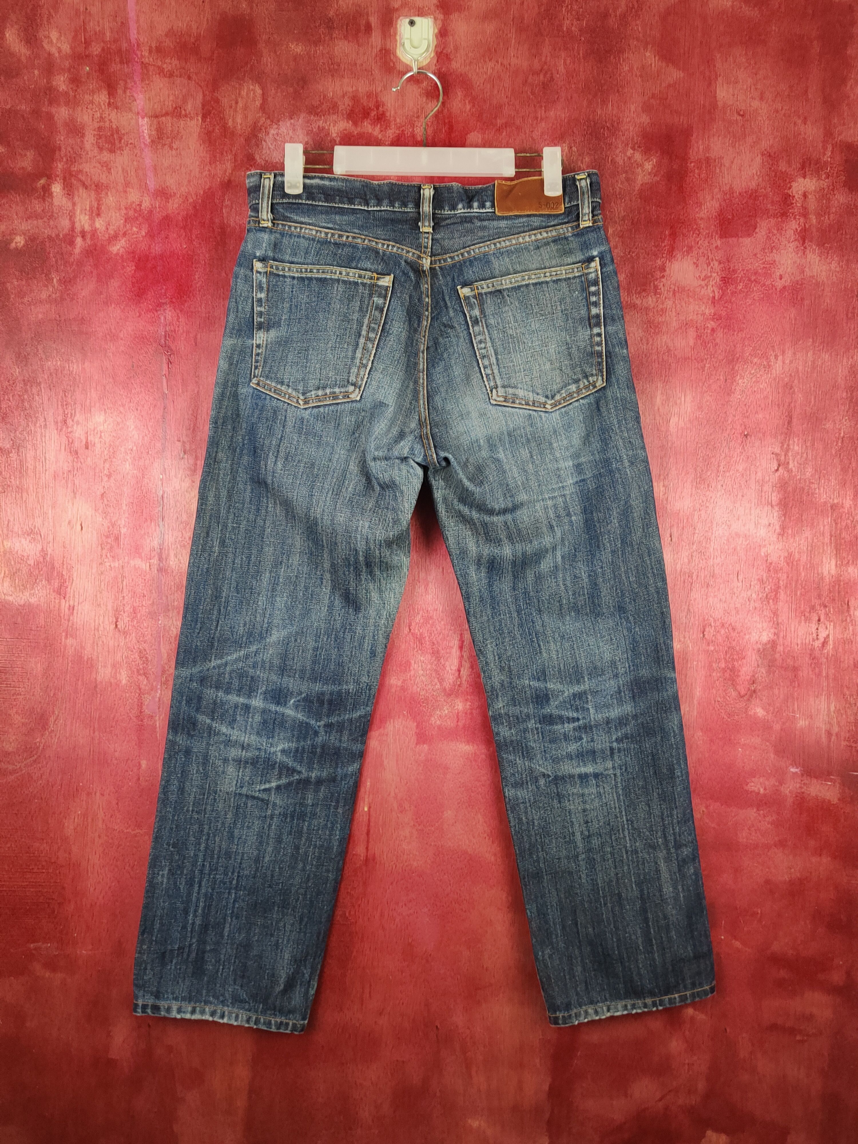Japanese Brand Uniqlo Dark Blue Faded Distressed Ripped Jeans #S1652 Size US 32 / EU 48 - 7 Thumbnail