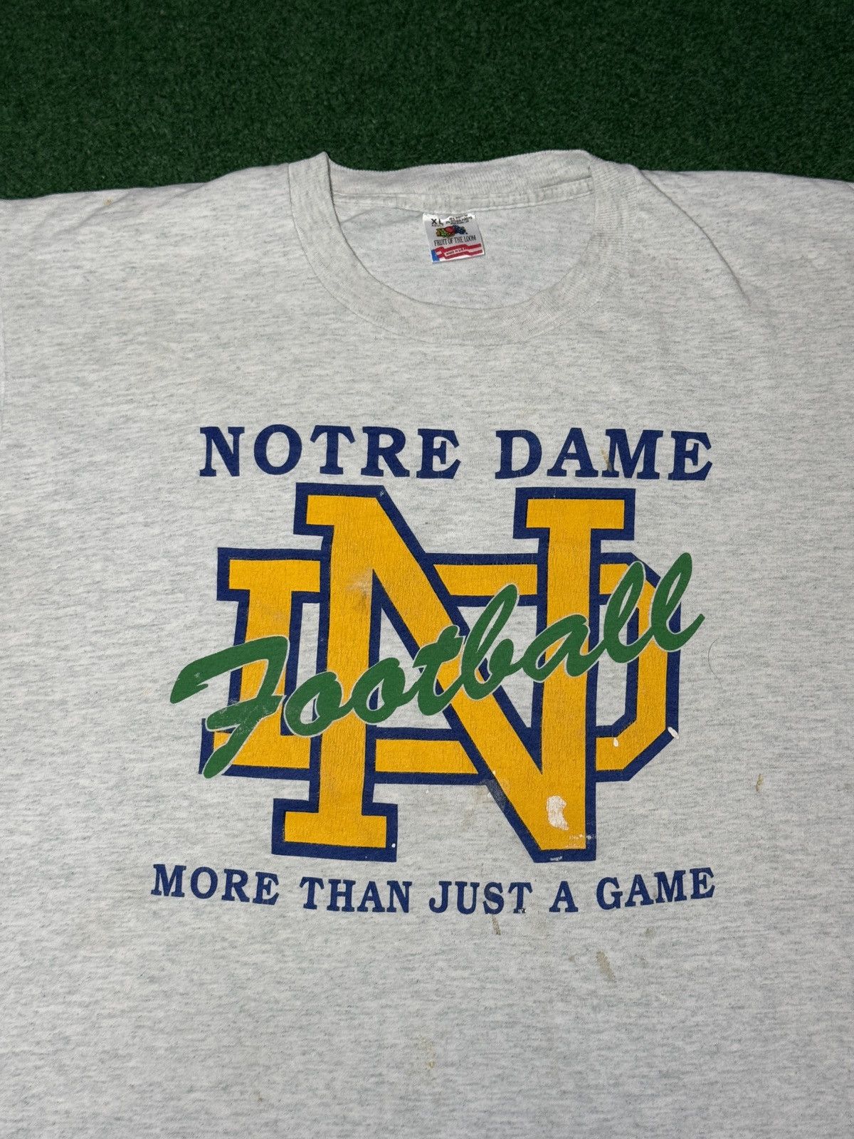 Fruit Of The Loom Vtg 90s Notre Dame Football Irish More Than A Game T Shirt Size US XL / EU 56 / 4 - 2 Thumbnail