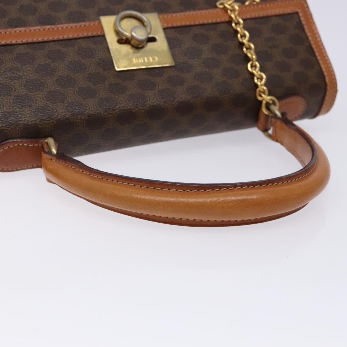 Celine CELINE Macadam Canvas Hand Bag Pvc Leather Brown Gold Size ONE SIZE - 7 Thumbnail