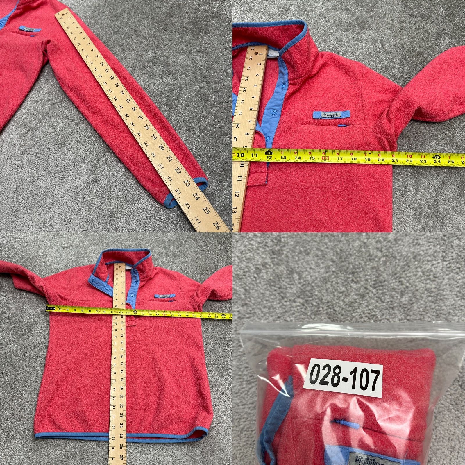 Vintage Columbia PFG Fire Side II Fleece Jacket Women Large Orange Blue Snap Pullover Size L / US 10 / IT 46 - 9 Thumbnail