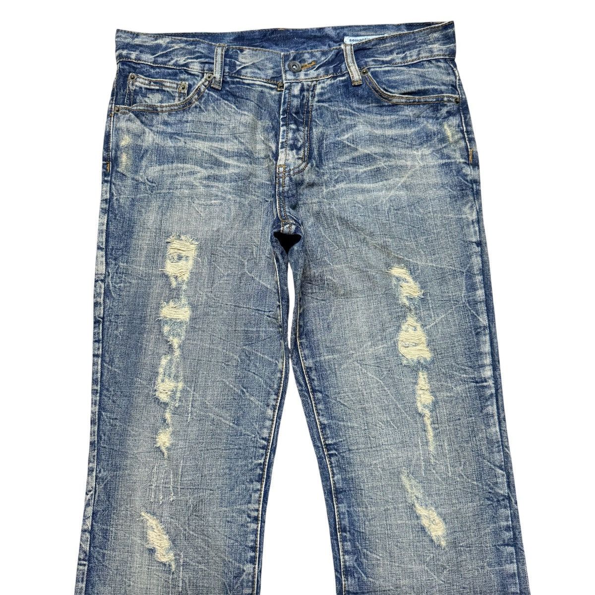 semanticdesign Semantic Design Acid Wash Distressed Denim Flare Jeans Size US 32 / EU 48 - 3 Thumbnail