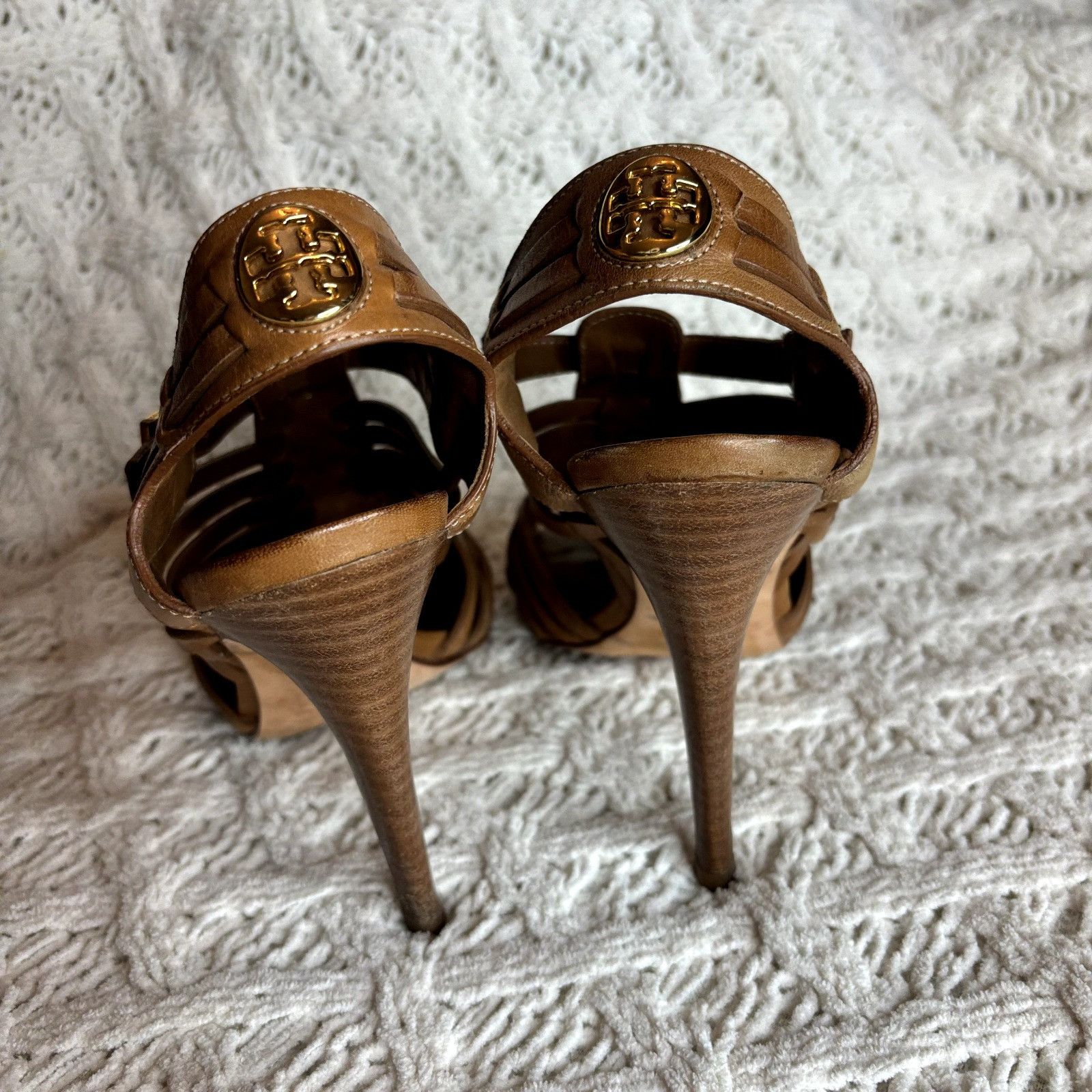 Tory Burch Tory Burch Nadia Huarache Sandals Women's Size 9 M Tan Leath Size US 9 / IT 39 - 3 Thumbnail