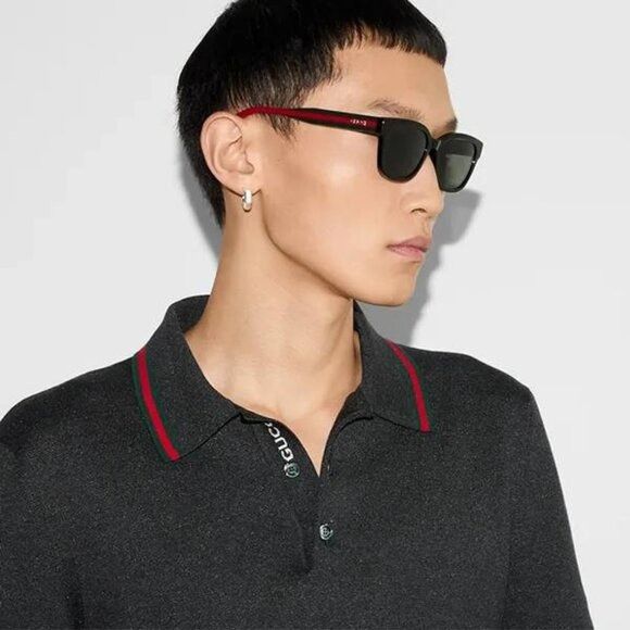 Gucci Gucci GG1872SK 001 Sunglasses Black Square Frame, Grey Size ONE SIZE - 3 Thumbnail