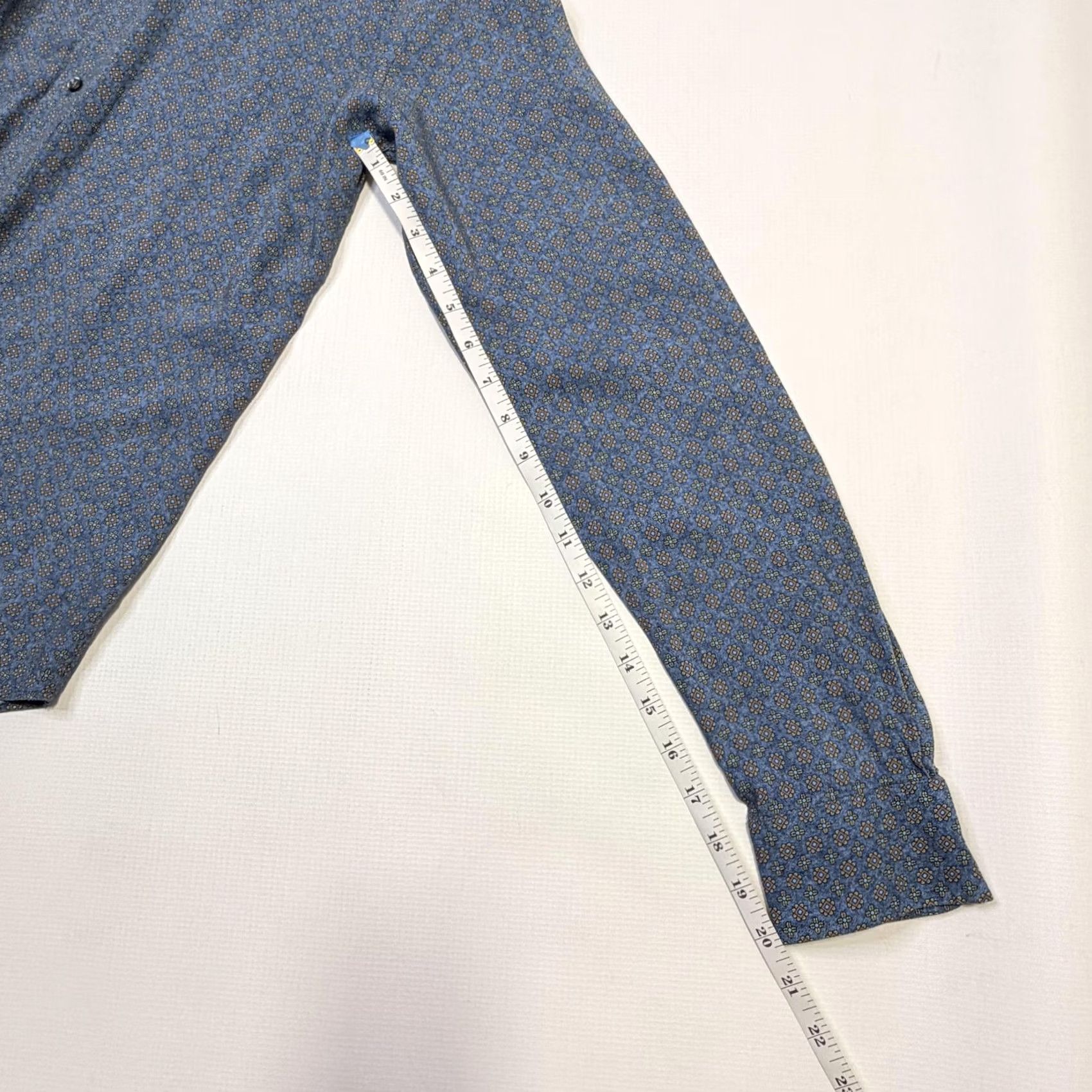 Reiss Reiss Dress Shirt Mens M Blue Geometric Royale Slim Fit 100% Viscose Size 40R - 7 Thumbnail