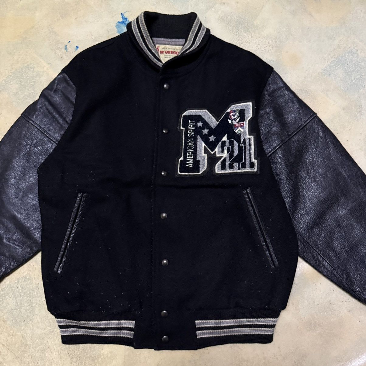 McGregor Vintage Mcgregor Leather Sleeve Varsity Jacket Size US L / EU 52-54 / 3 - 3 Thumbnail