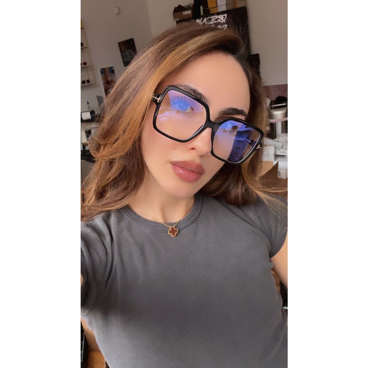 Tom Ford NEW Tom Ford FT6063-B 001 Square Bluelight Frames in Black Size ONE SIZE - 7 Thumbnail