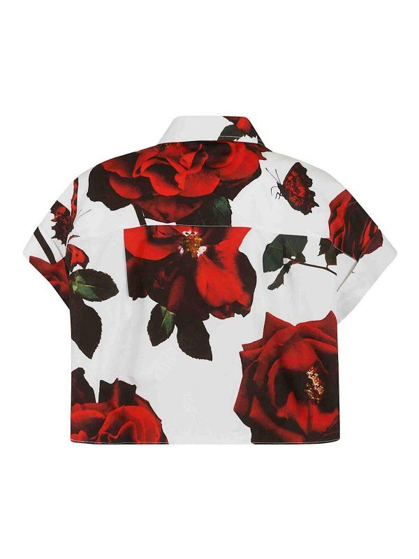 Alexander McQueen o1srvl11e0326 Tudor Rose Cropped Shirt in Multicolor Size S / US 4 / IT 40 - 2 Thumbnail