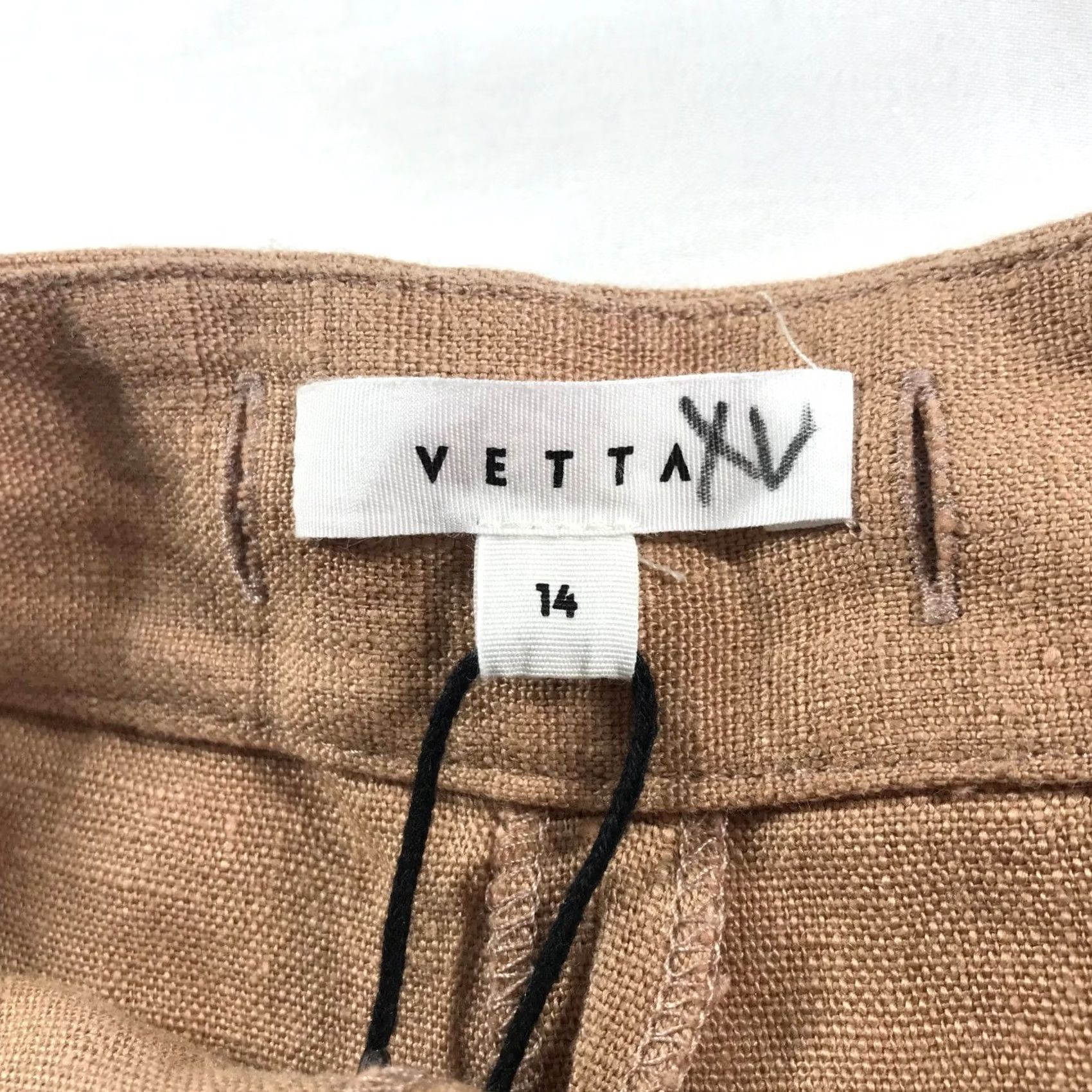 Vintage Vetta Capsule Wide Leg Pants Size 14 Dusty Blush 100% Linen High Rise NWT USA Size 36" / US 14 / IT 50 - 5 Thumbnail
