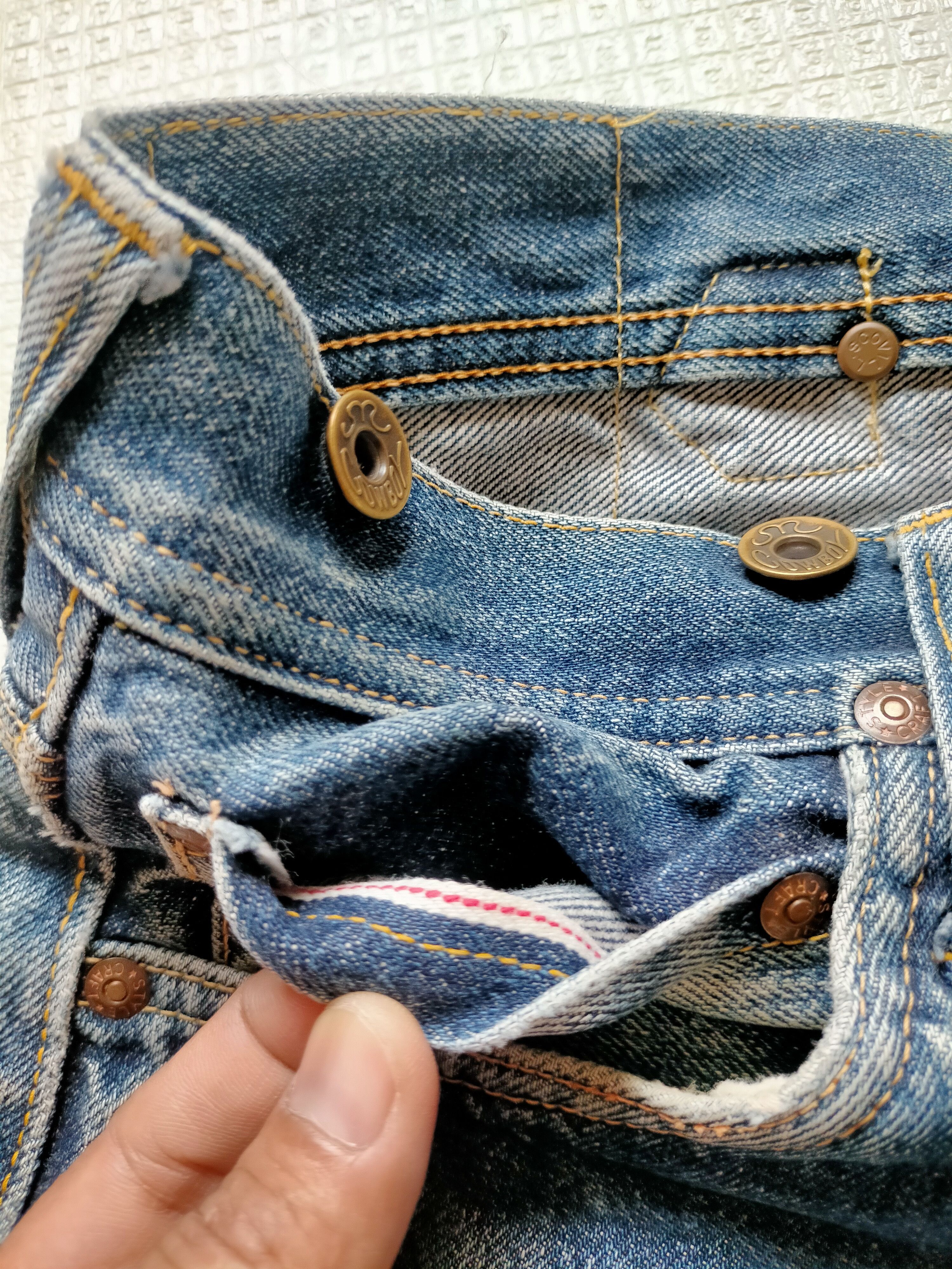 Evisu Vintage Evis Cowboy Japan Selvedge Buckleback Jeans Size US 31 - 21 Thumbnail