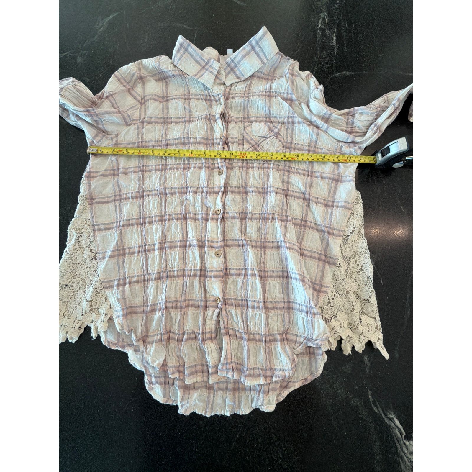 Other Shyanne Crinkle plaid and lace western button up LG Size L / US 10 / IT 46 - 3 Thumbnail