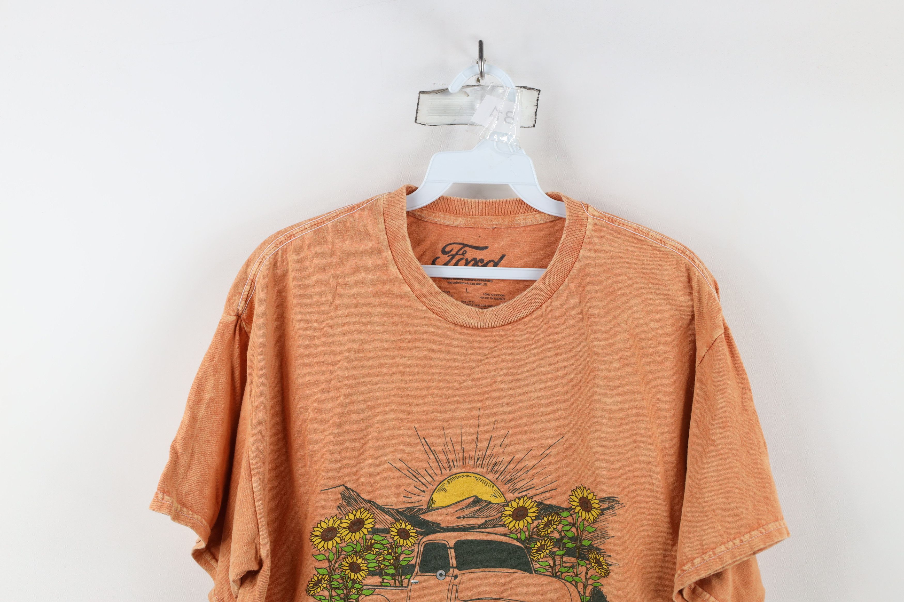 Vintage Retro Y2K Sunset Sunflower Ford Truck Cropped T-Shirt Orange Size L / US 10 / IT 46 - 2 Thumbnail