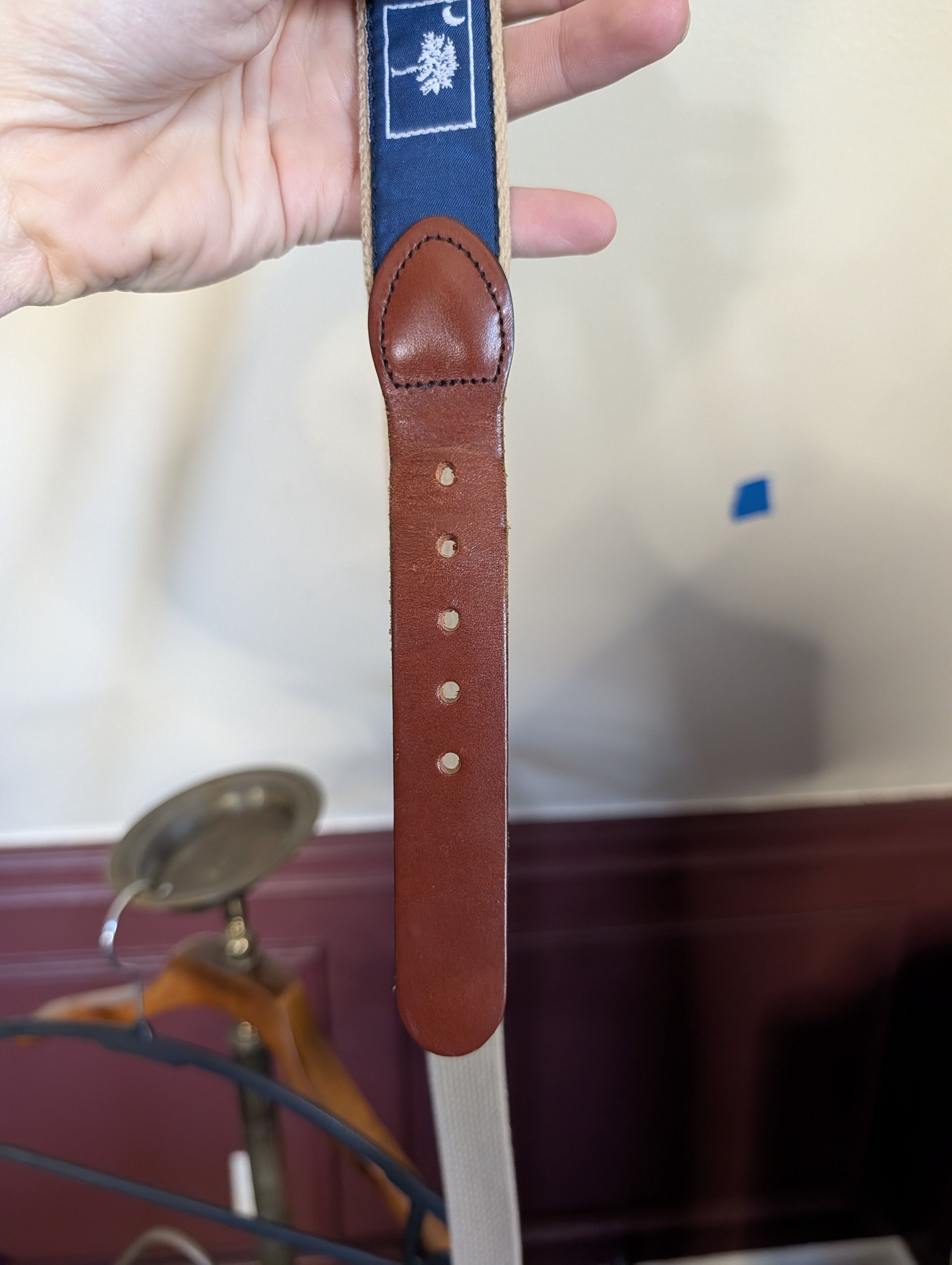 Leather Leather Man woven handmade Tree Moon MoUSA belt 40 Size 40 - 6 Thumbnail