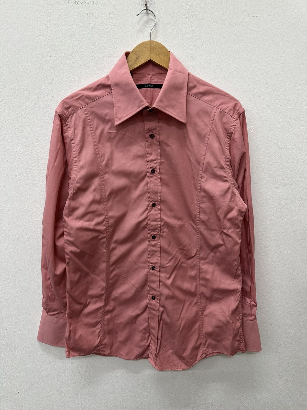 Gucci Gucci Panelled Button Heavy Cotton Up Shirt (Dusky Pink) Size US S / EU 44-46 / 1 - 2 Thumbnail