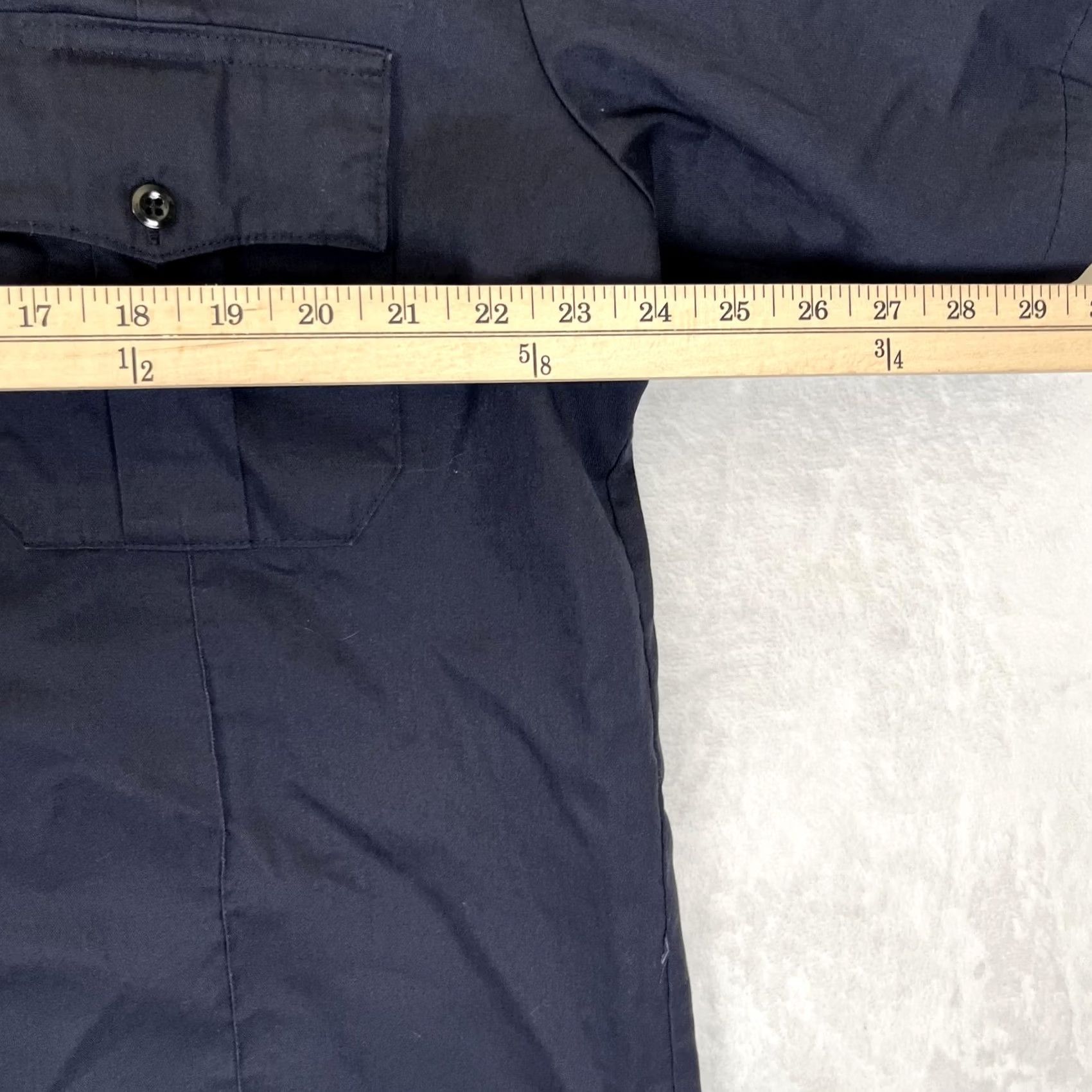 Vintage Horace Small Shirt Mens XL Blue Solid Twill Short Sleeve Button Front Workwear Size US XL / EU 56 / 4 - 4 Thumbnail