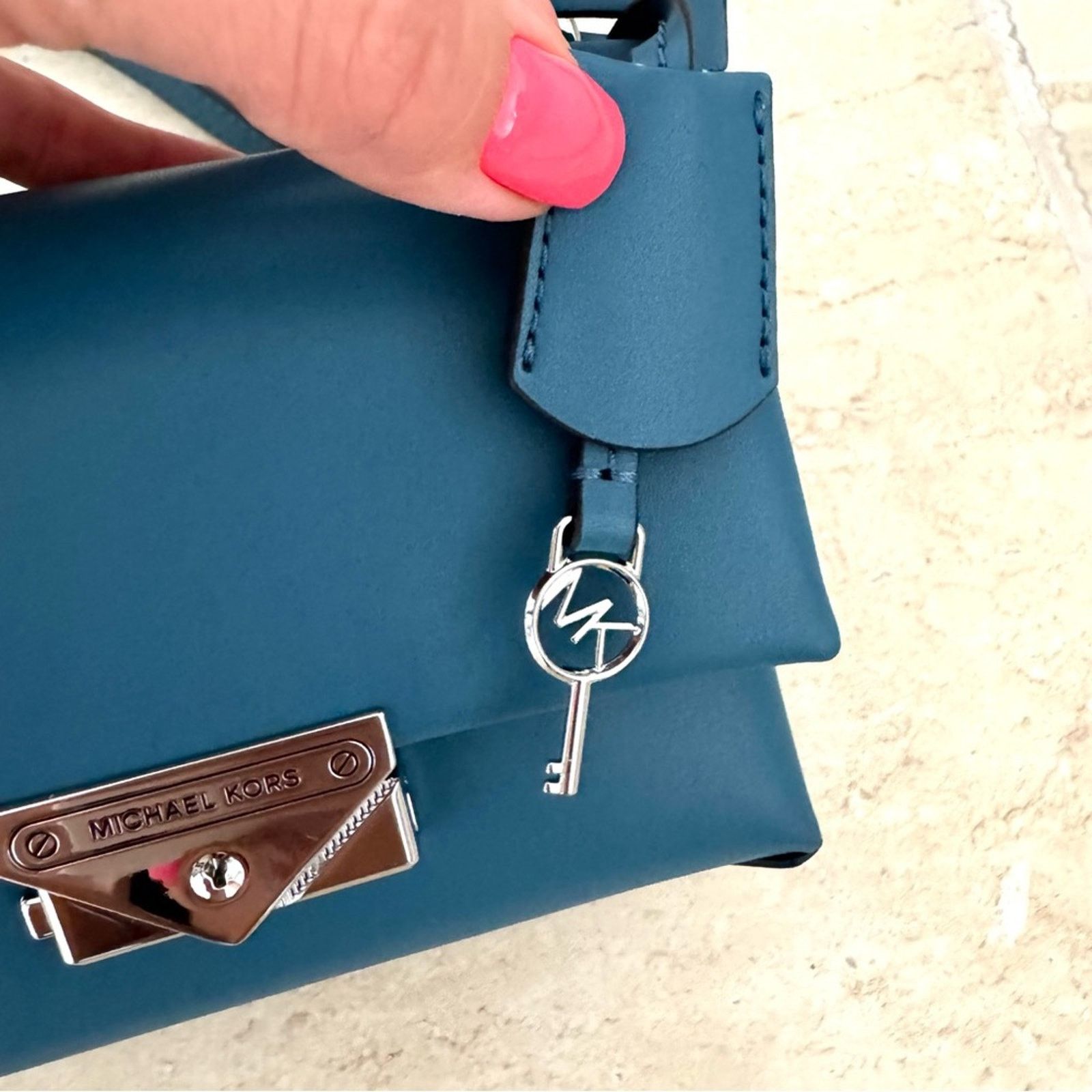 Michael Kors NWT! MICHAEL KORS Cece Teal Handbag, Small, MSRP.$448 Size ONE SIZE - 5 Thumbnail