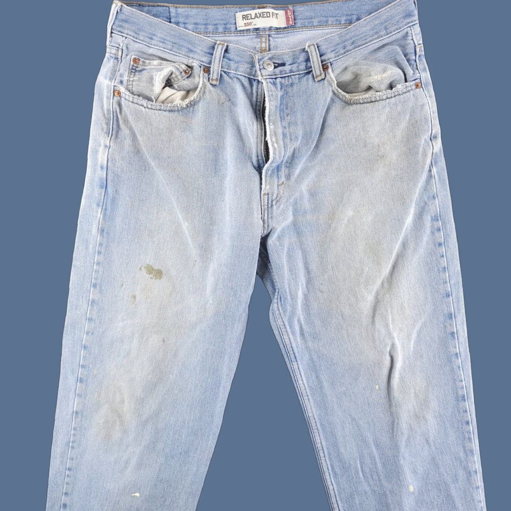 Levi's VINTAGE Levi's Jeans Mens 34x28 Blue Distressed Light Wash Workwear Button Inseam 28 Denim Cotton Straight Jeans Mens Blue Distressed 90s Theme? Size US 34 / EU 50 - 1 Thumbnail