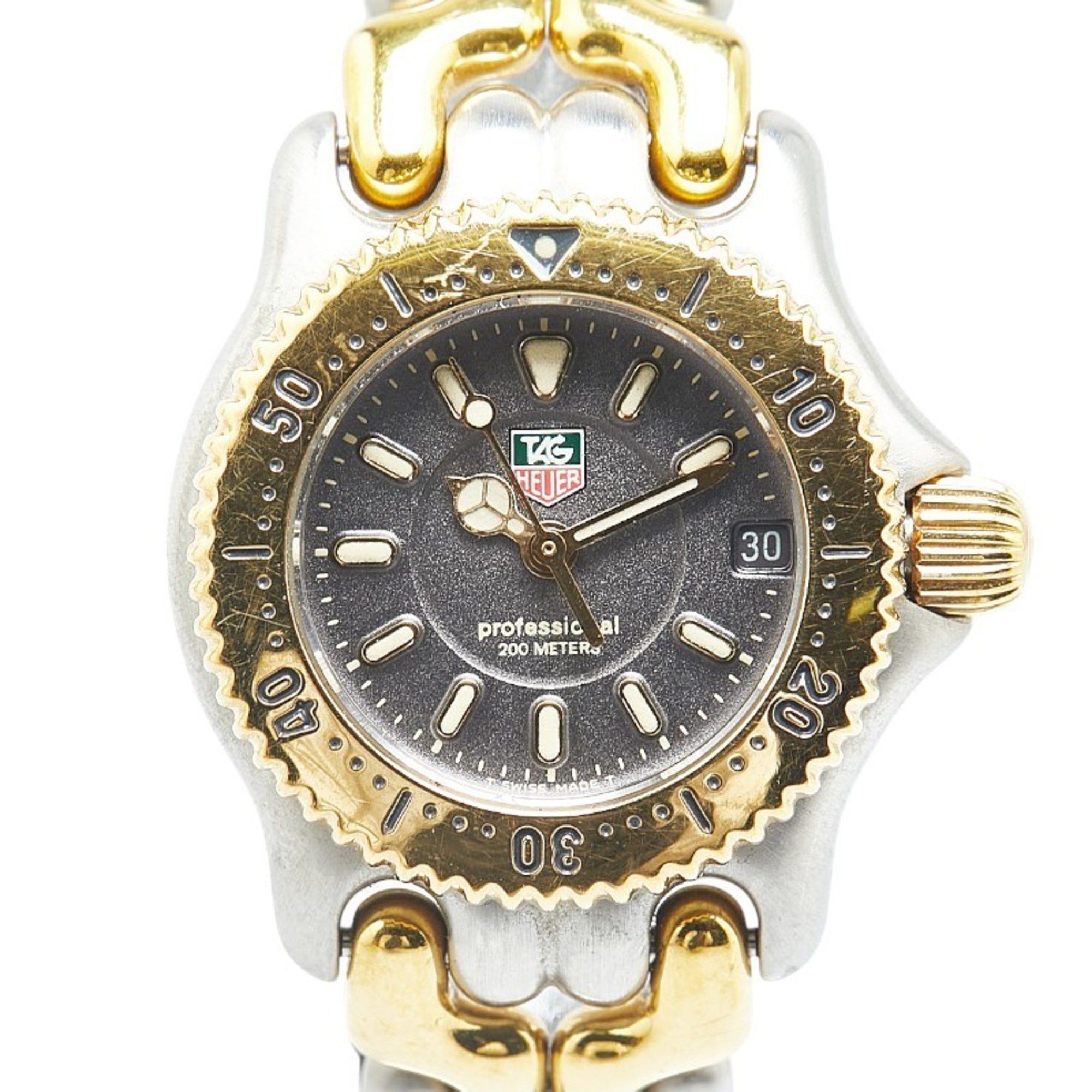 Tag Heuer Cell Professional Watch Wg1420-0 Quartz Grey Dial Stainless Steel Plated Ladies Heuer, Women's