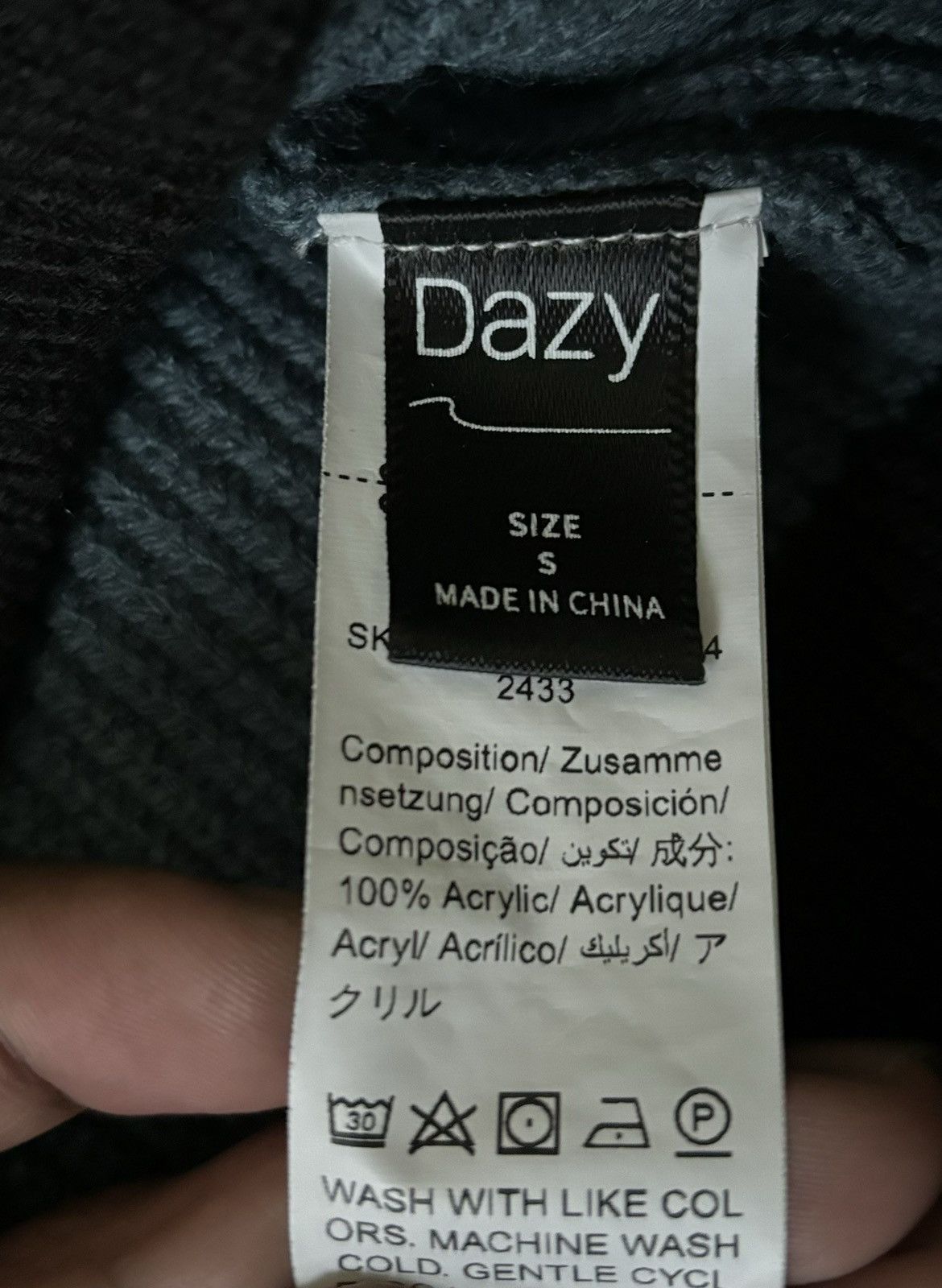 Shein Dazy x SHEIN Black and Teal Striped Sweater Size US S / EU 44-46 / 1 - 2 Thumbnail