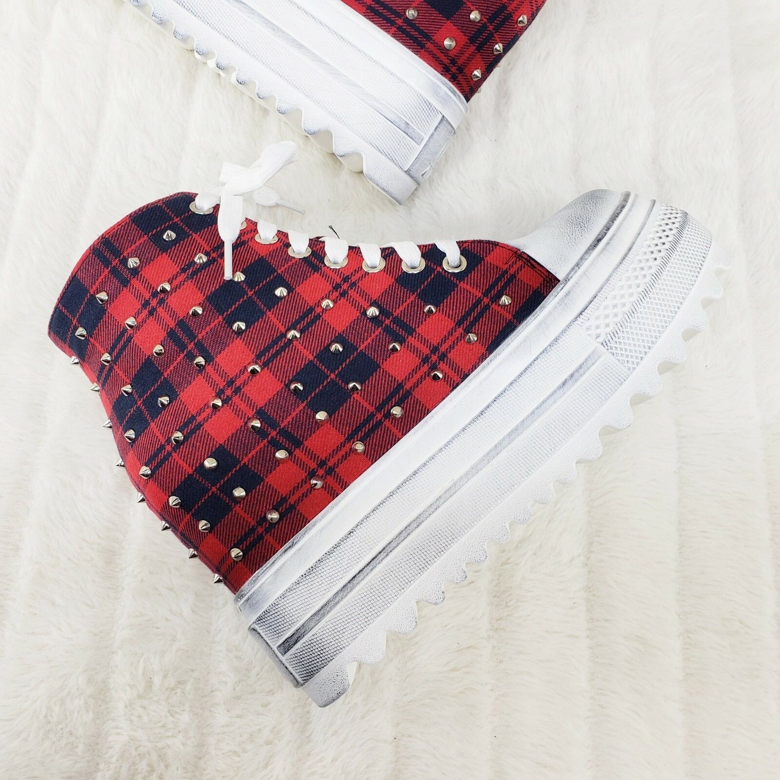 Alexander Wang Wang Cherry Bomb Platform Sneaker Boots Hidden Wedge Red Nav Size US 6 / IT 36 - 8 Thumbnail