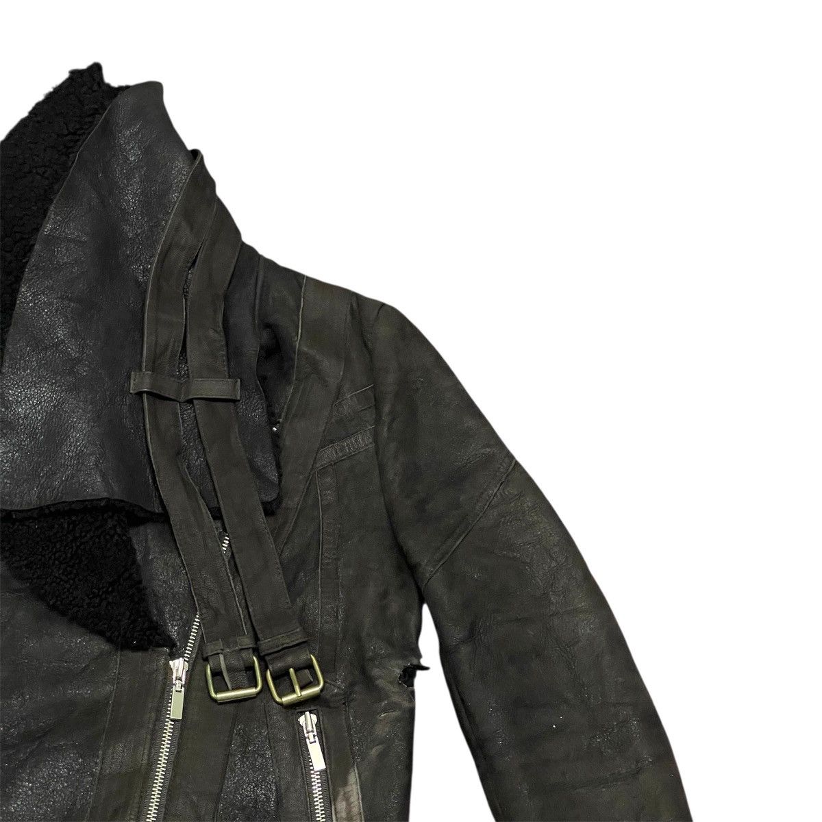 If Six Was Nine Vtg Rick Owen Inspired Avantgarde Sheepskin Leather Jacket Size US S / EU 44-46 / 1 - 4 Thumbnail