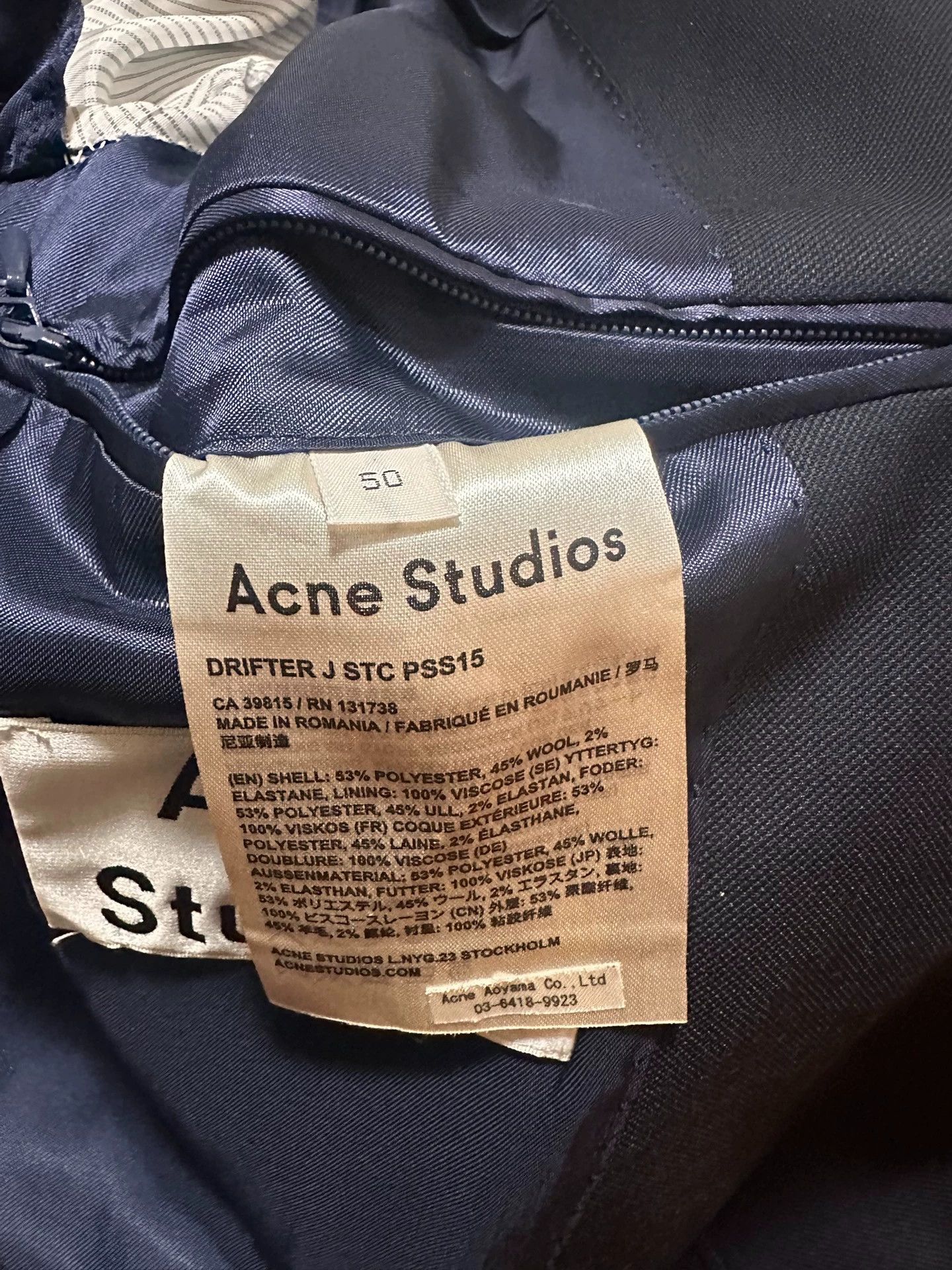 Acne Studios Acne Studios Navy Wool Blazer 50 (Near New) Size 50R - 3 Thumbnail