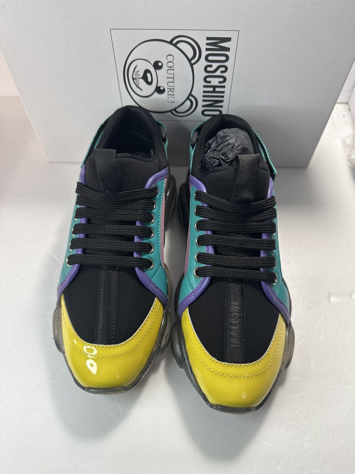 Moschino MOSCHINO Teddy Mix Media Chunky Sneakers Size US 5 / IT 35 - 9 Thumbnail