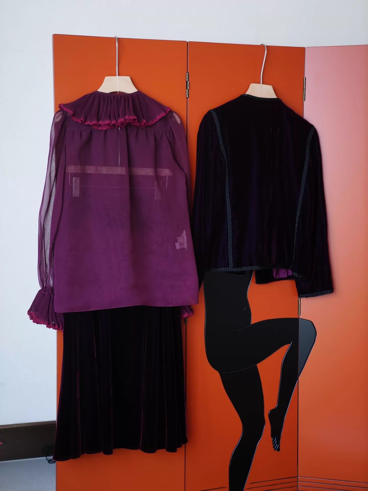 Oscar De La Renta Oscar de la Renta Vintage Grape Purple Velvet 3pc Set Size M / US 6-8 / IT 42-44 - 3 Thumbnail