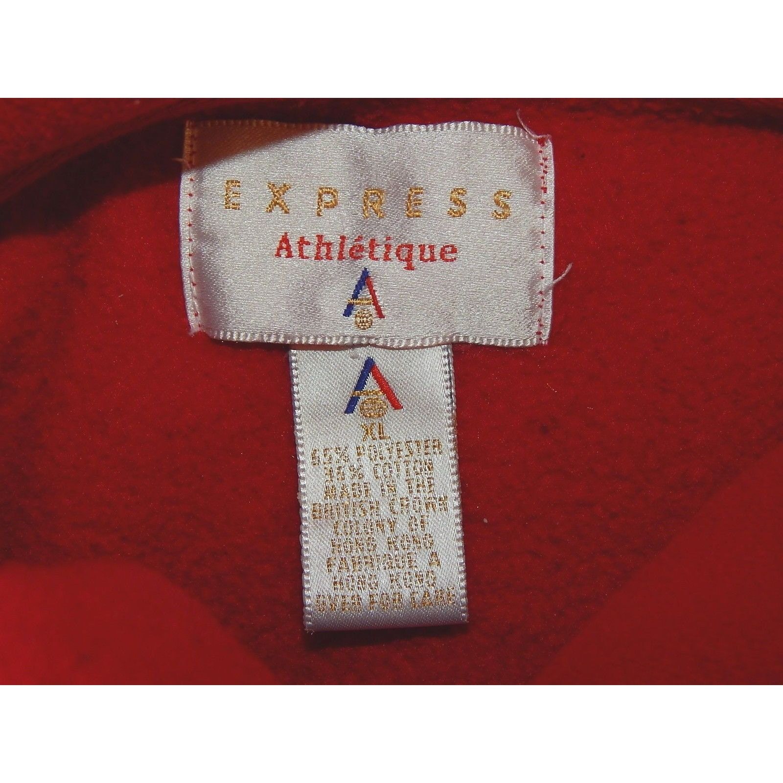 Express Vtg Express Red FRANCE 1/2 Zip HiP HoP SweatShirt Size US XL / EU 56 / 4 - 6 Thumbnail