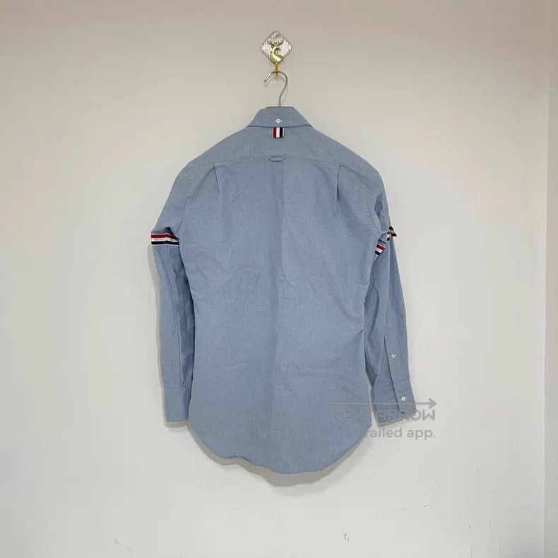 Thom Browne Thom Browne Blue Shirt with Arm Stripe Sleeves Size US XS / EU 42 / 0 - 2 Thumbnail