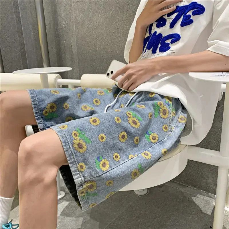 Japanese Brand Retro printed casual denim shorts Size US 32 / EU 48 - 4 Thumbnail