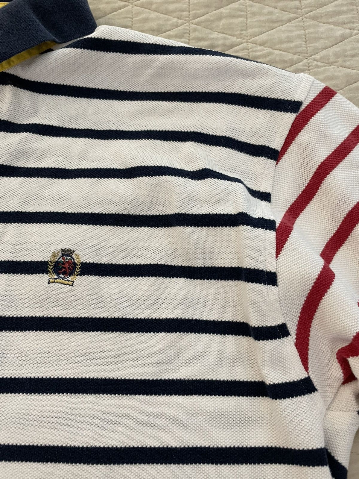 Tommy Hilfiger × Vintage Vintage Fun Stripe Pique Knit Polo Size US M / EU 48-50 / 2 - 4 Thumbnail
